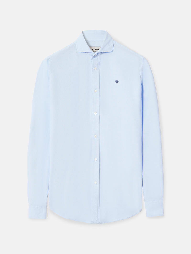 Chemise sport oxford cutaway bleu ciel