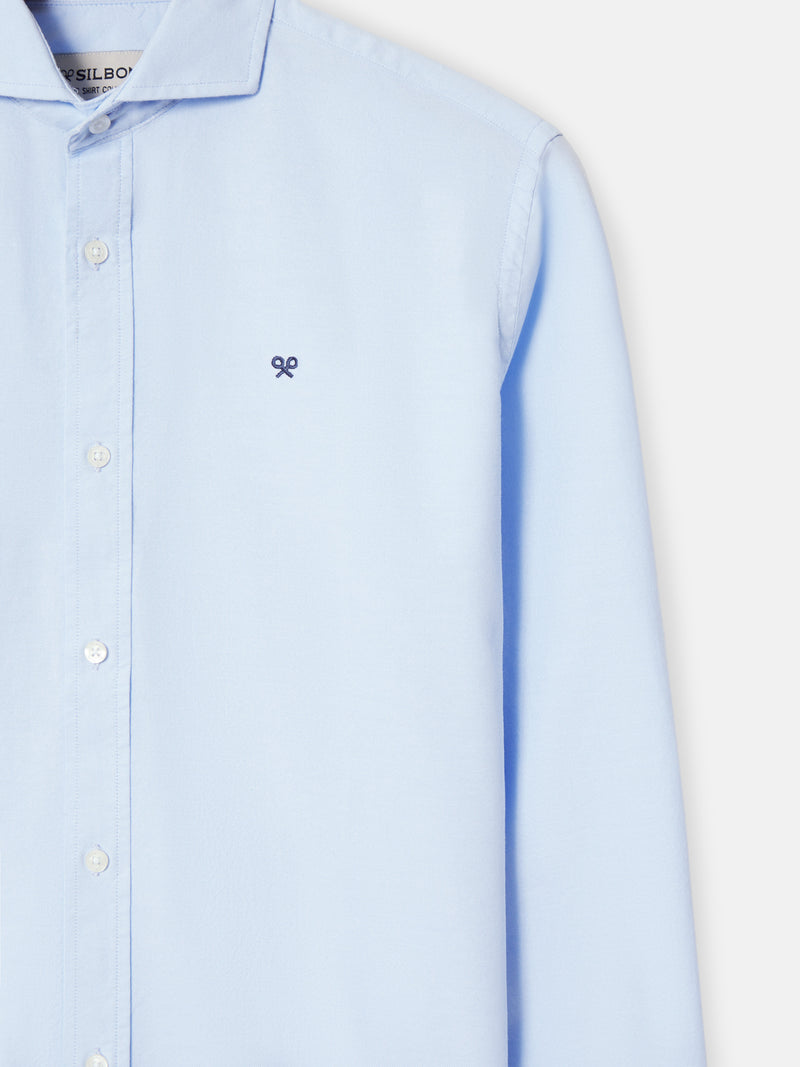 Chemise sport oxford cutaway bleu ciel