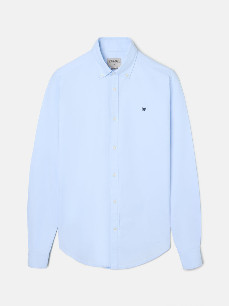 Camisa sport oxford regular fit celeste