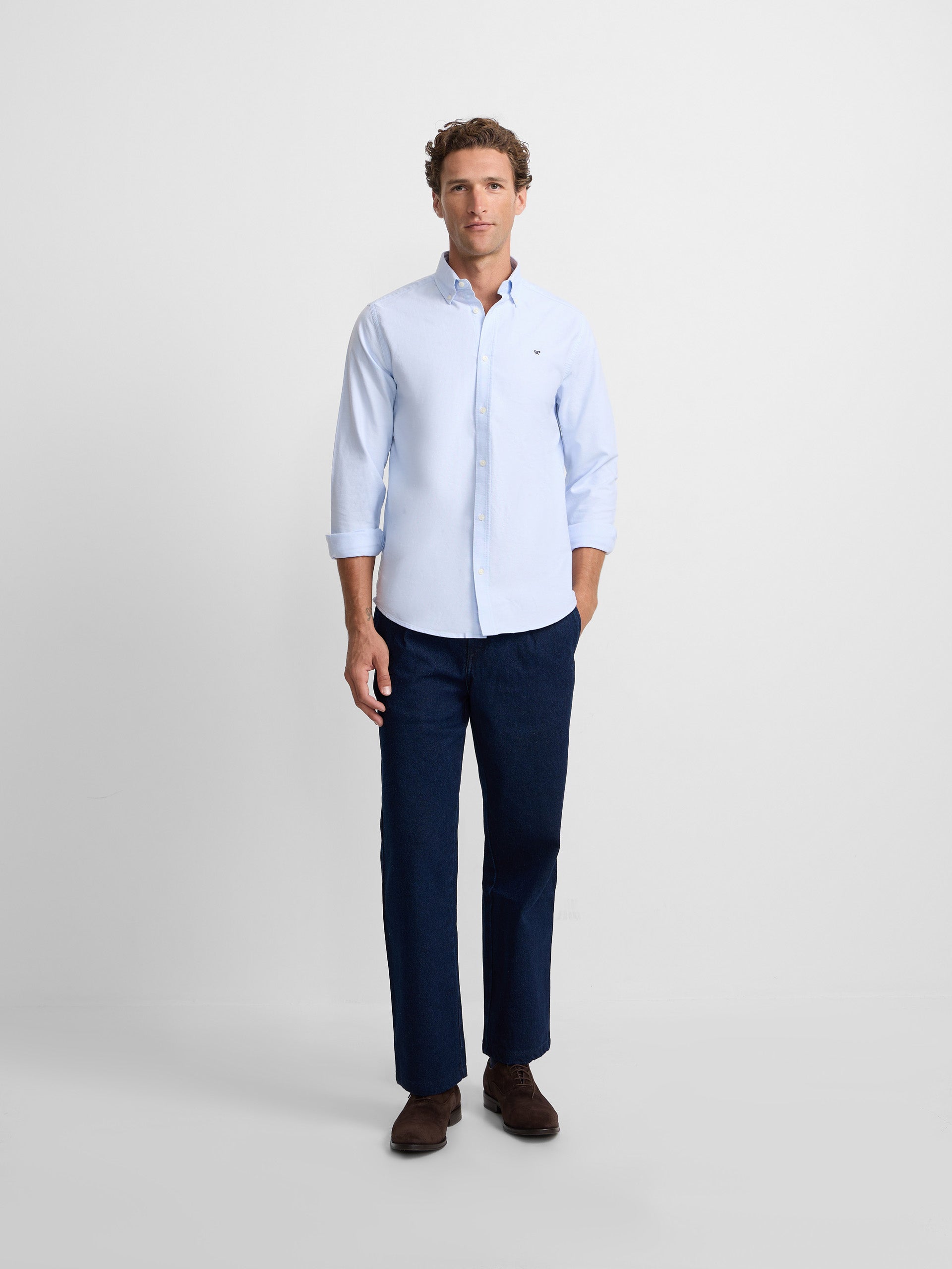 Chemise sport oxford coupe régulière bleu ciel