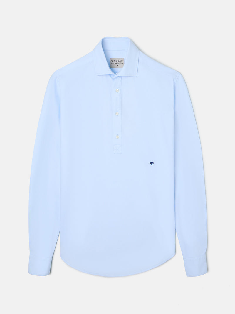 Polo desportivo oxford azul-claro