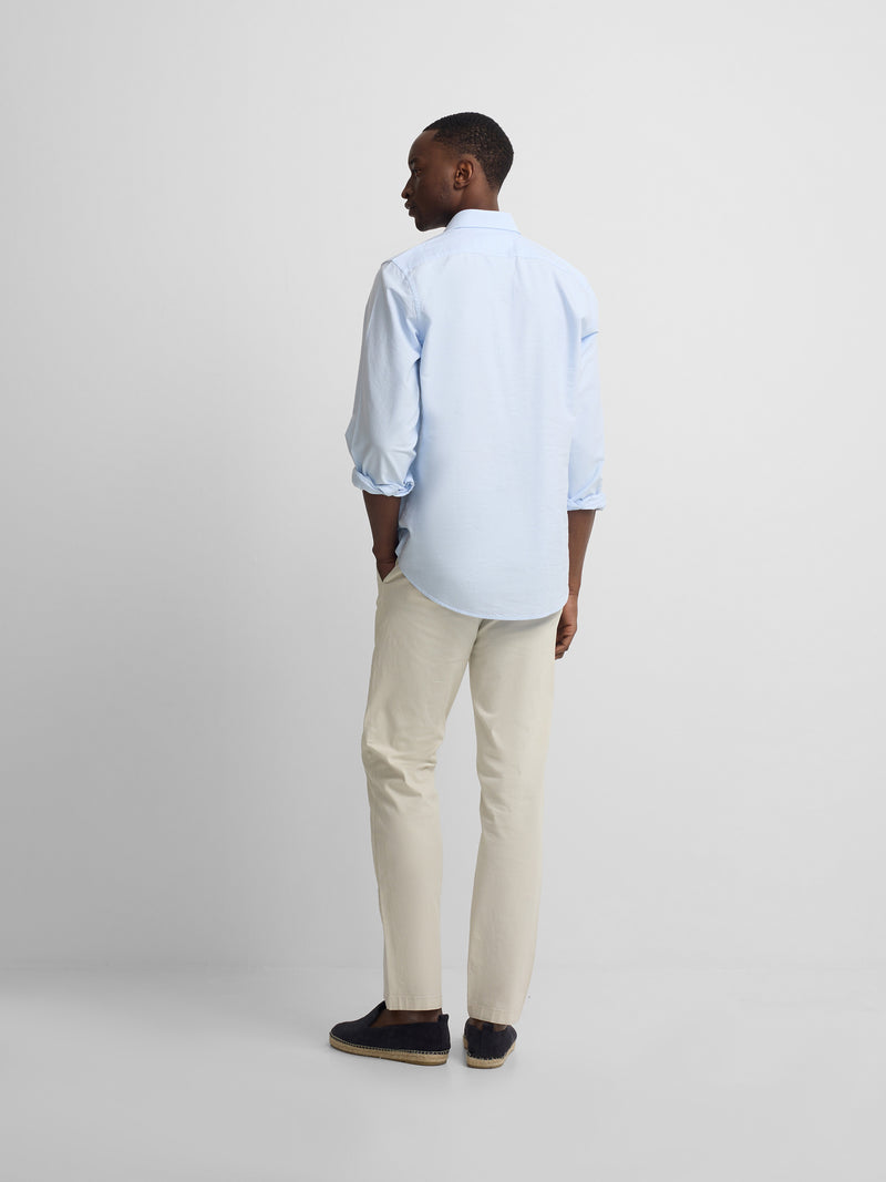 Polo desportivo oxford azul-claro
