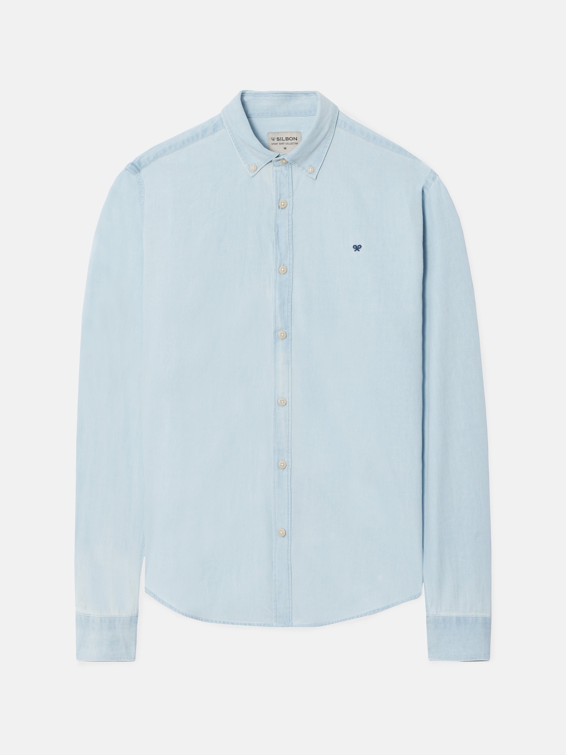 Chemise sport en jean bleu clair