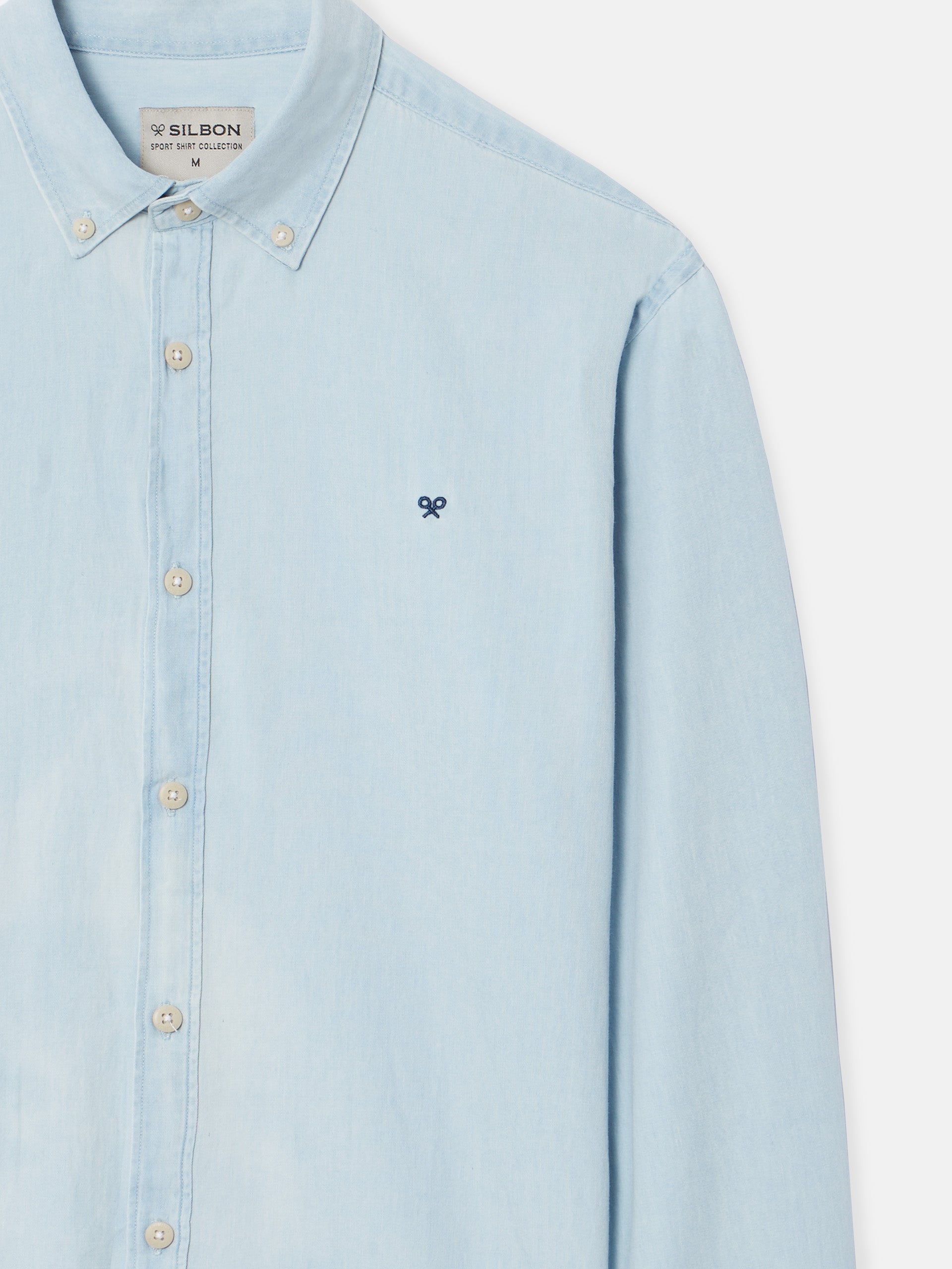 Chemise sport en jean bleu clair