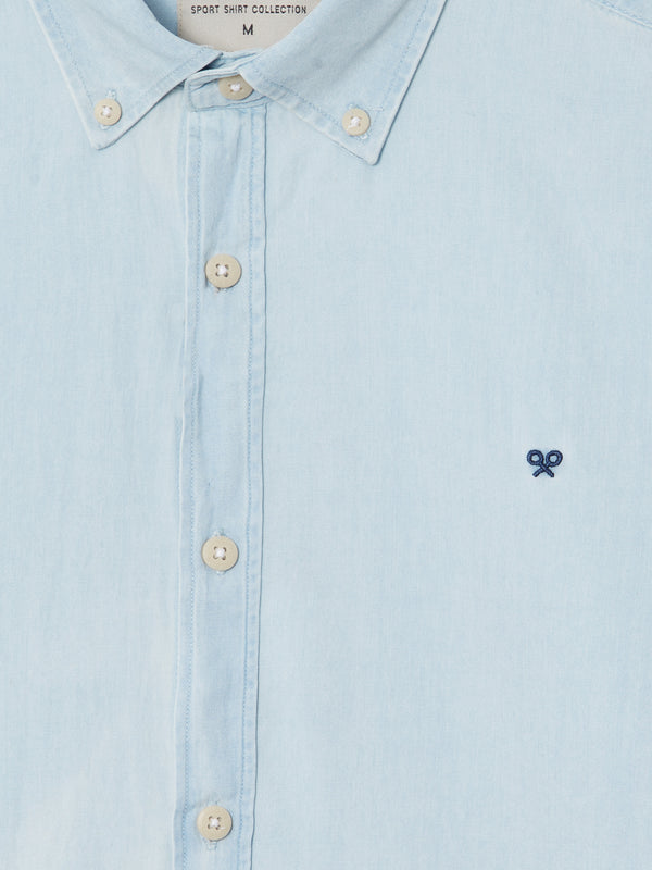 Chemise sport en jean bleu clair