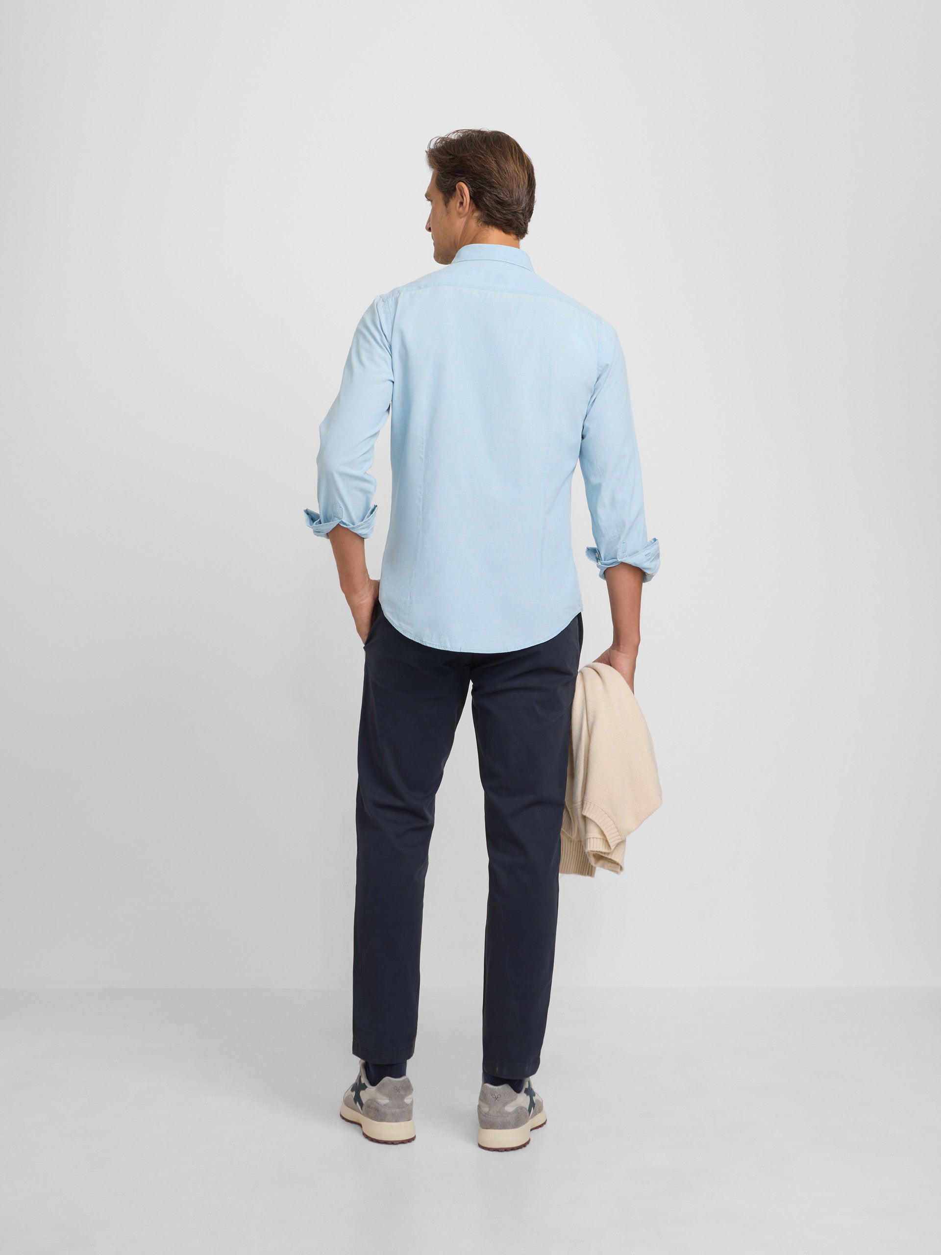 Chemise sport en jean bleu clair