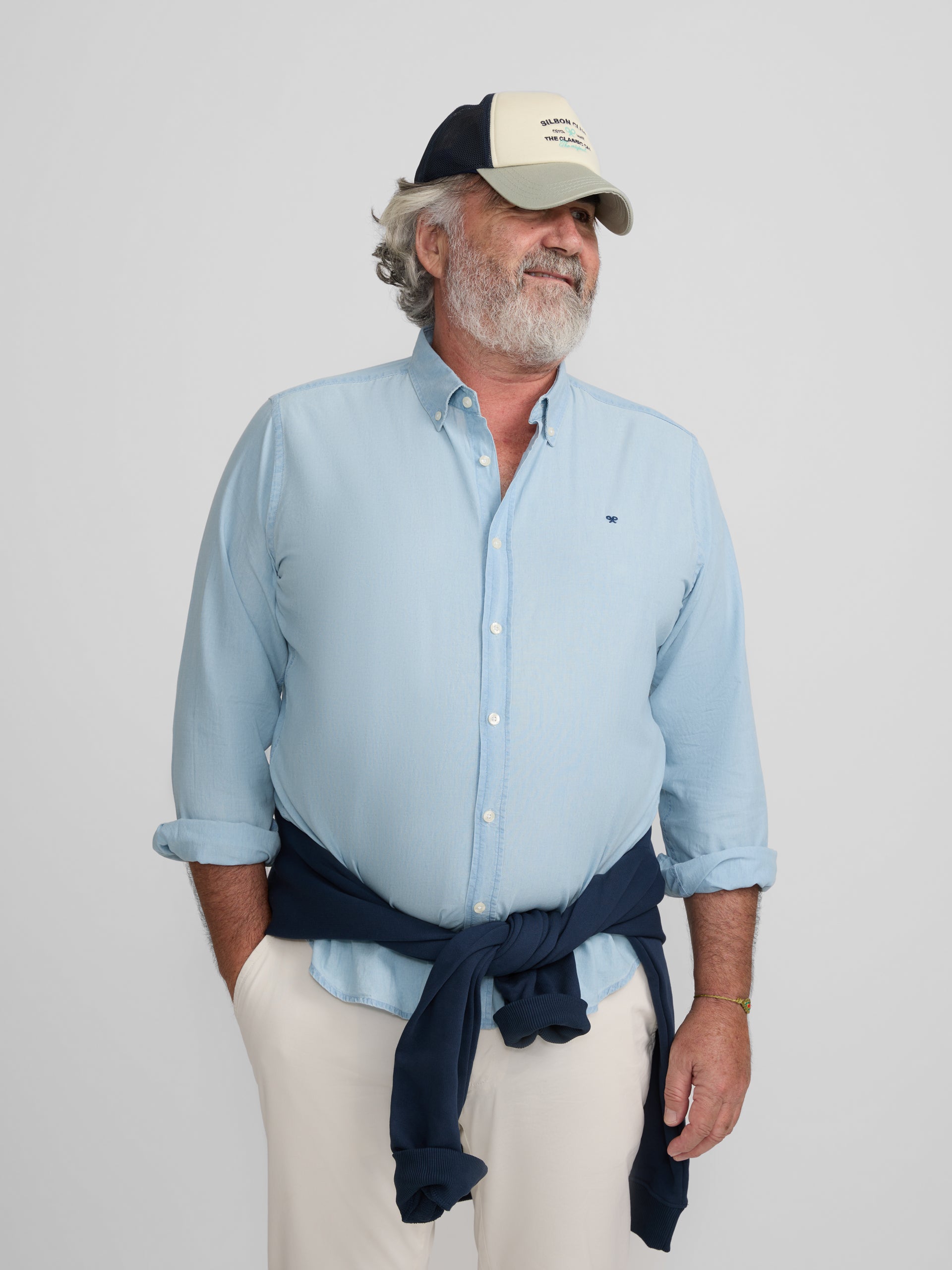 Chemise sport en jean bleu clair