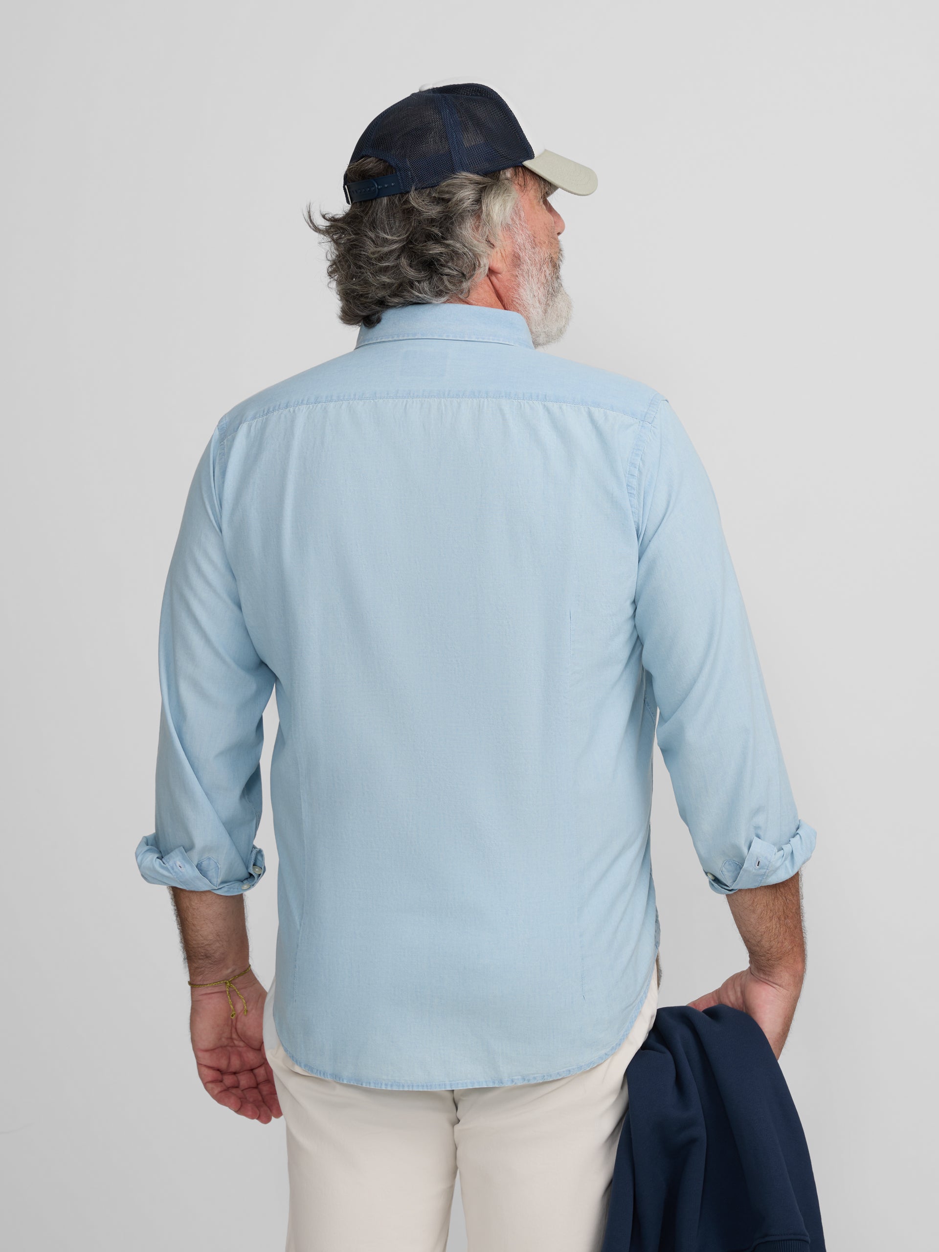 Chemise sport en jean bleu clair