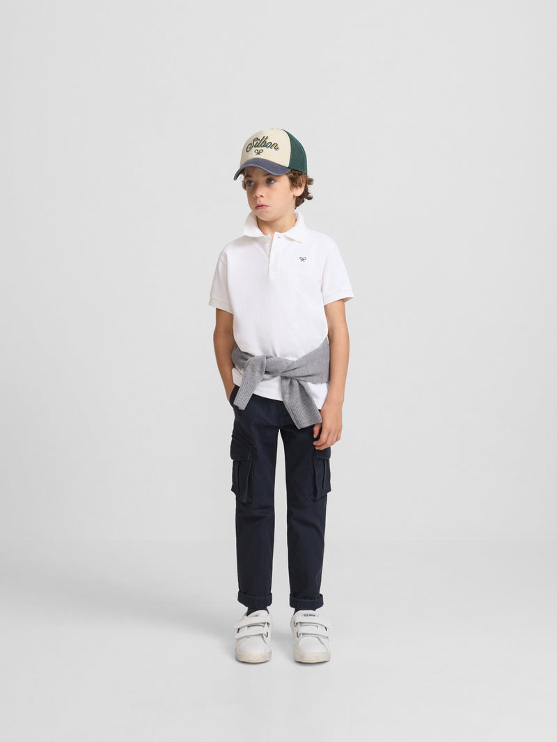 Polo clássico infantil miniraquete branco