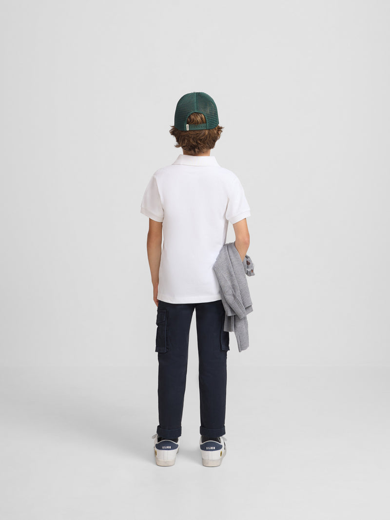 Polo clássico infantil miniraquete branco