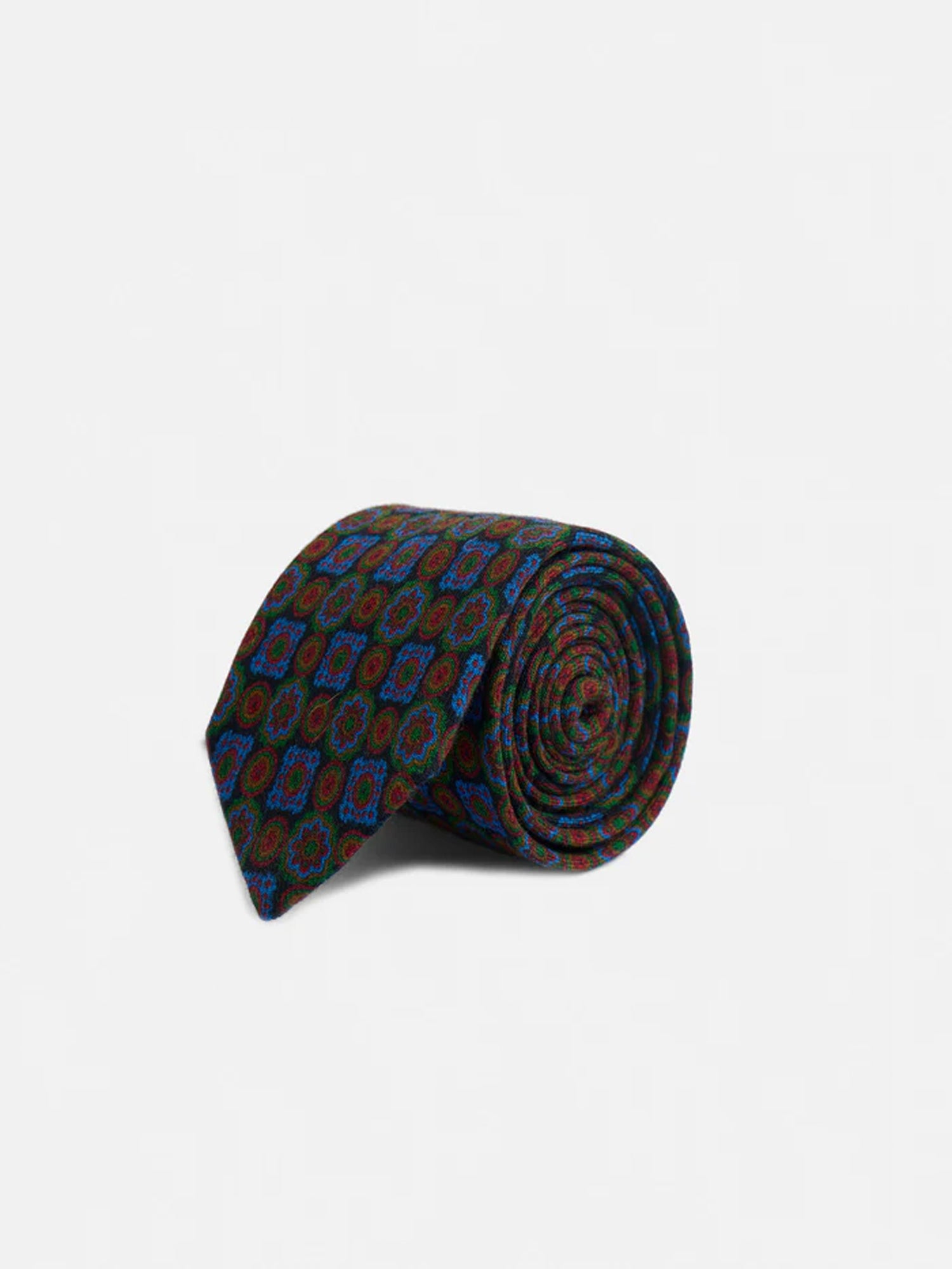 Cravate géométrique bleu marine