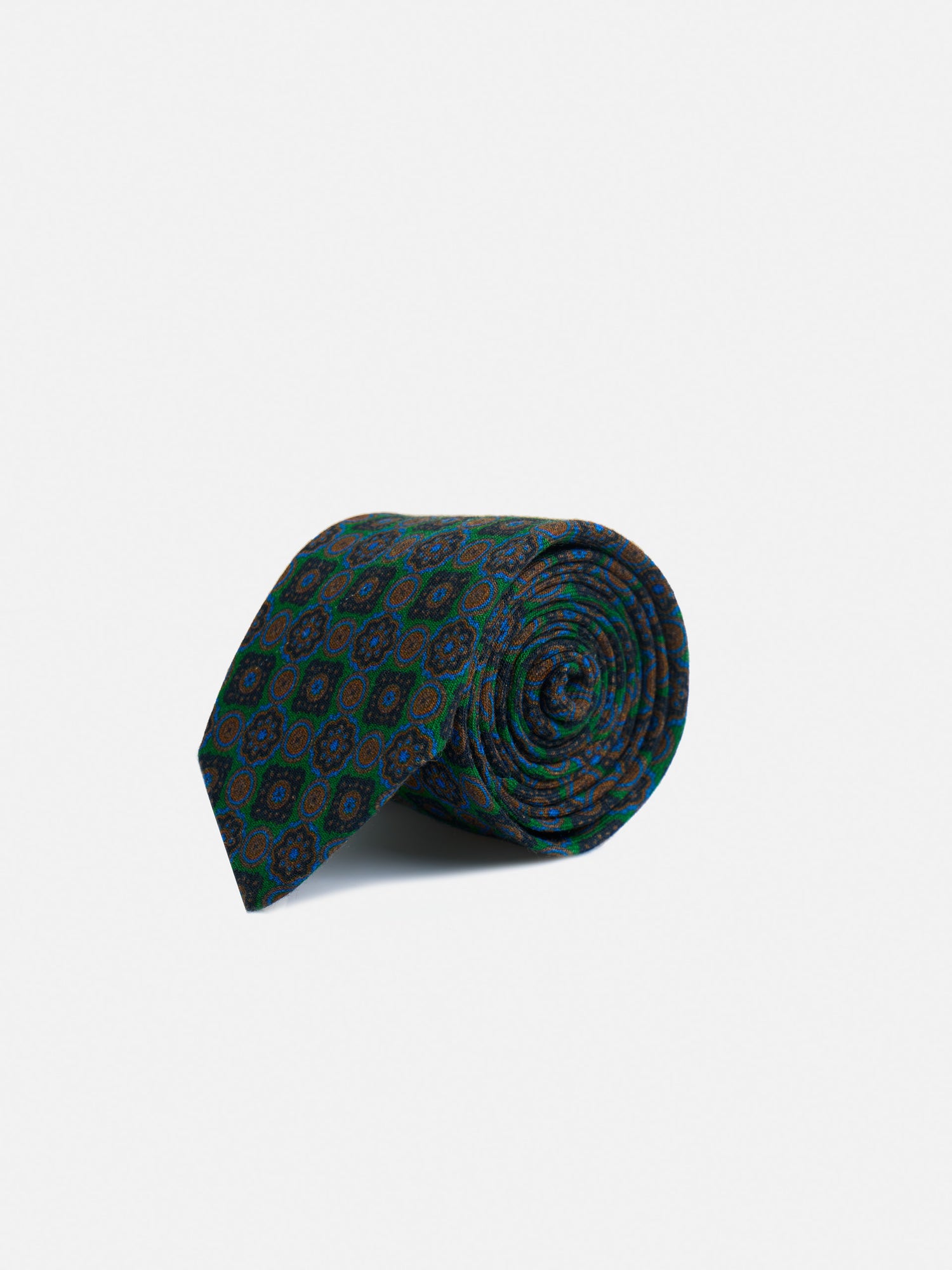Cravate géométrique verte