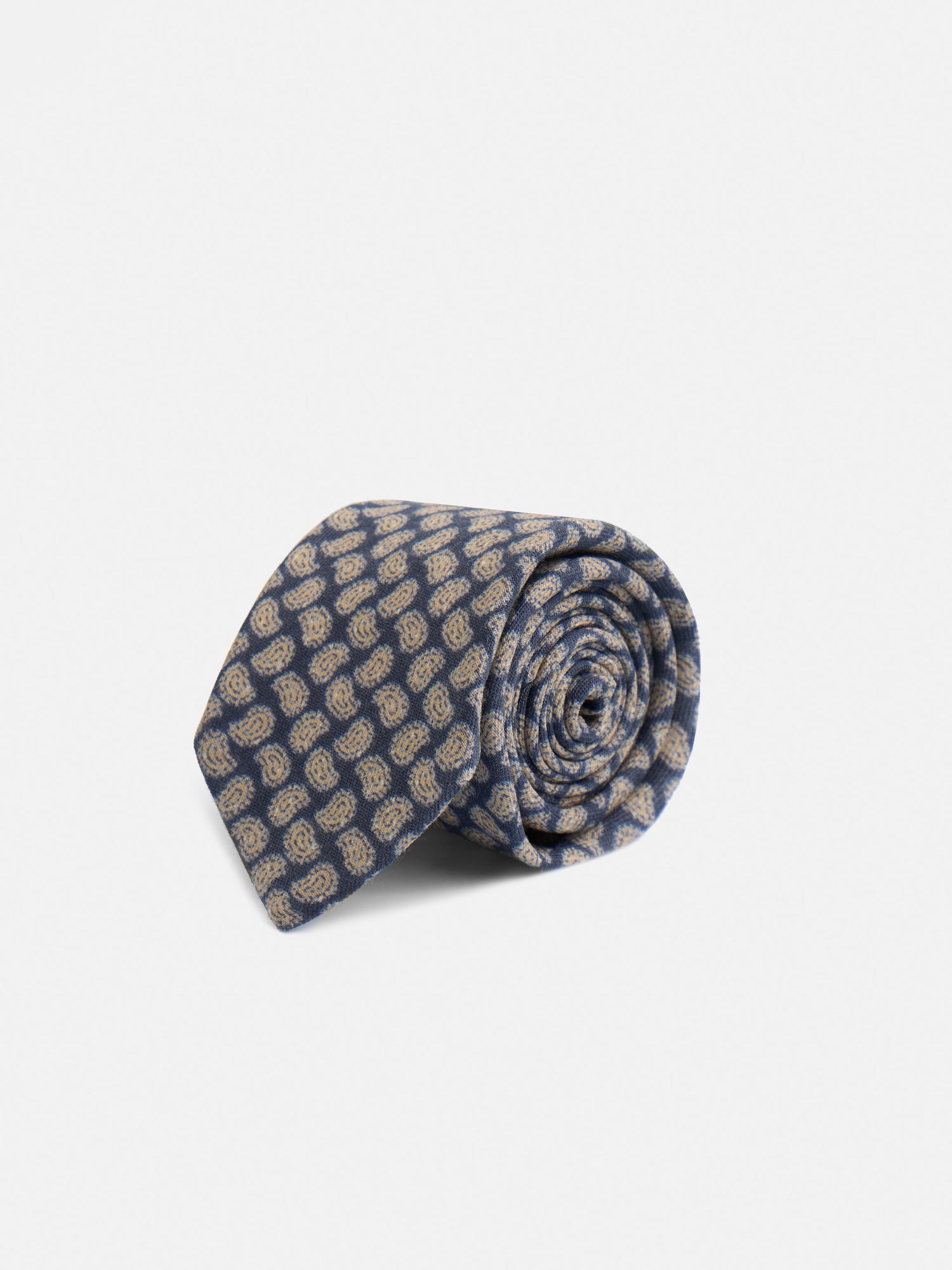 Cravate amibe imprimée bleu marine