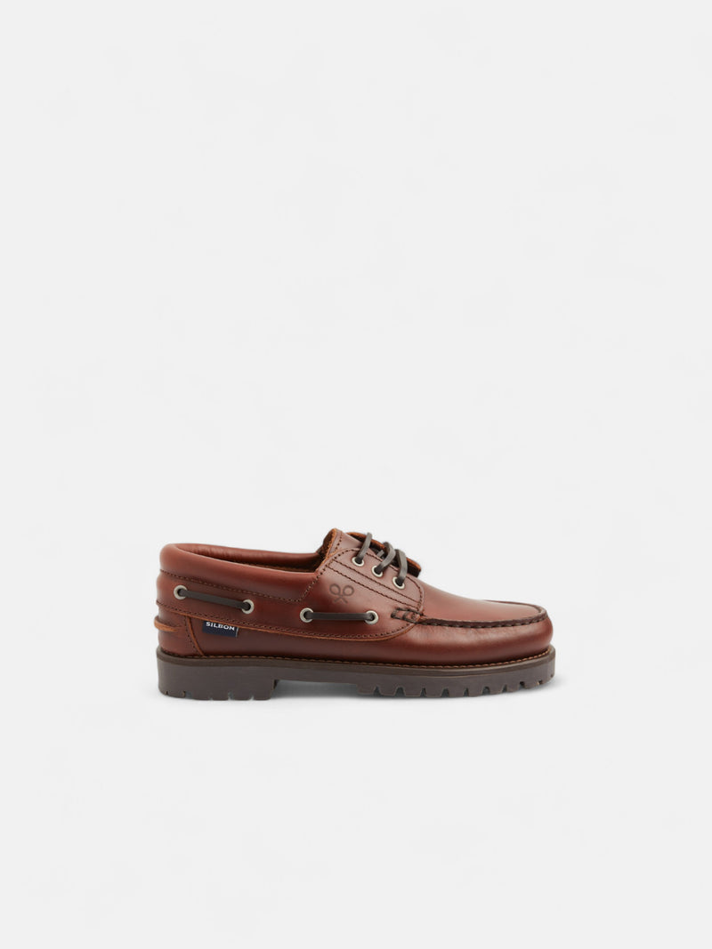 Zapato sport kids nautico piel marron