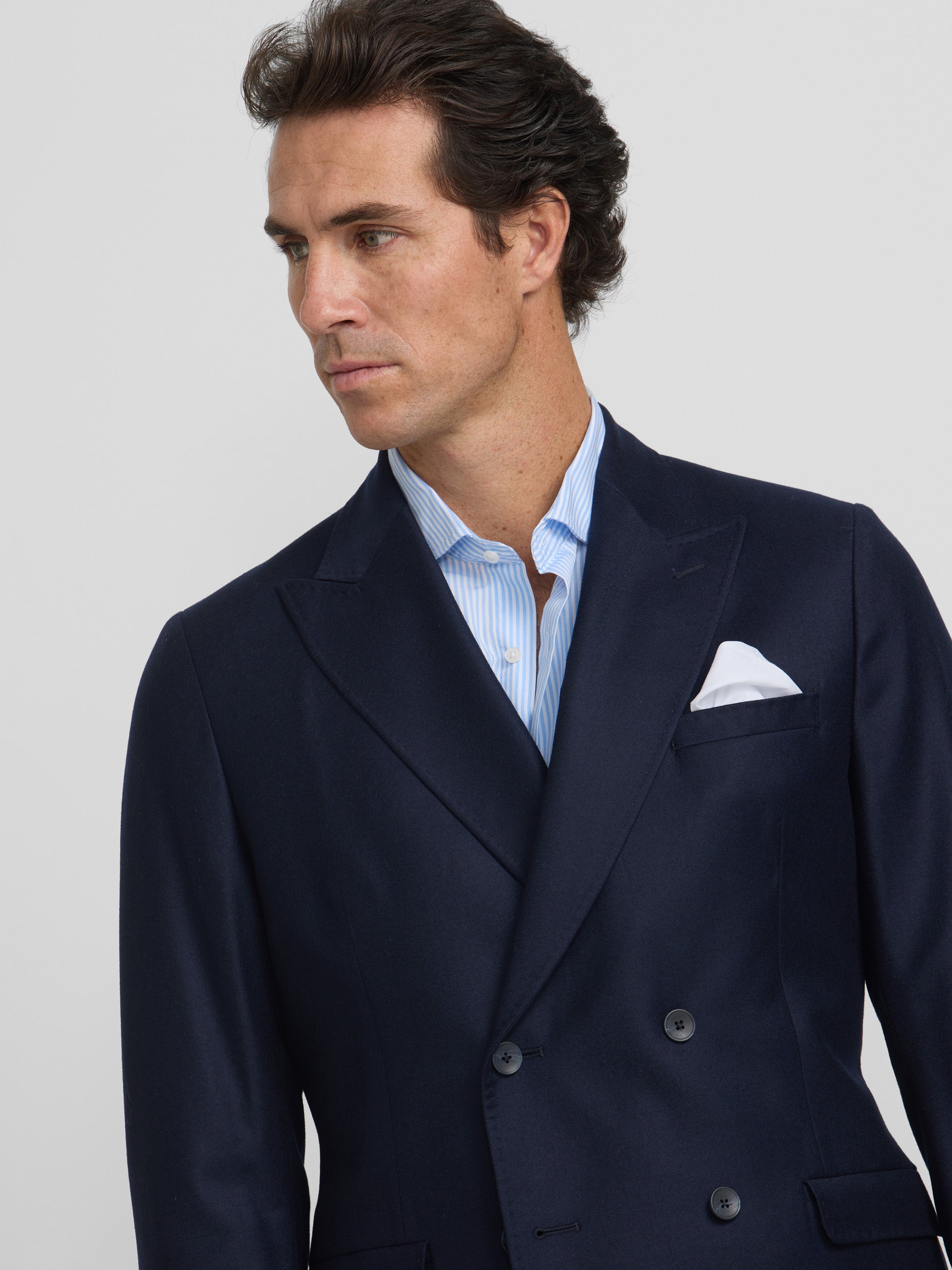 Blazer cruzado azul-marinho