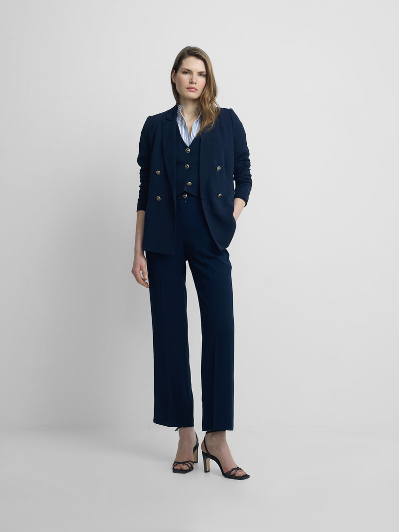 Blazer mulher clássica azul-marinho