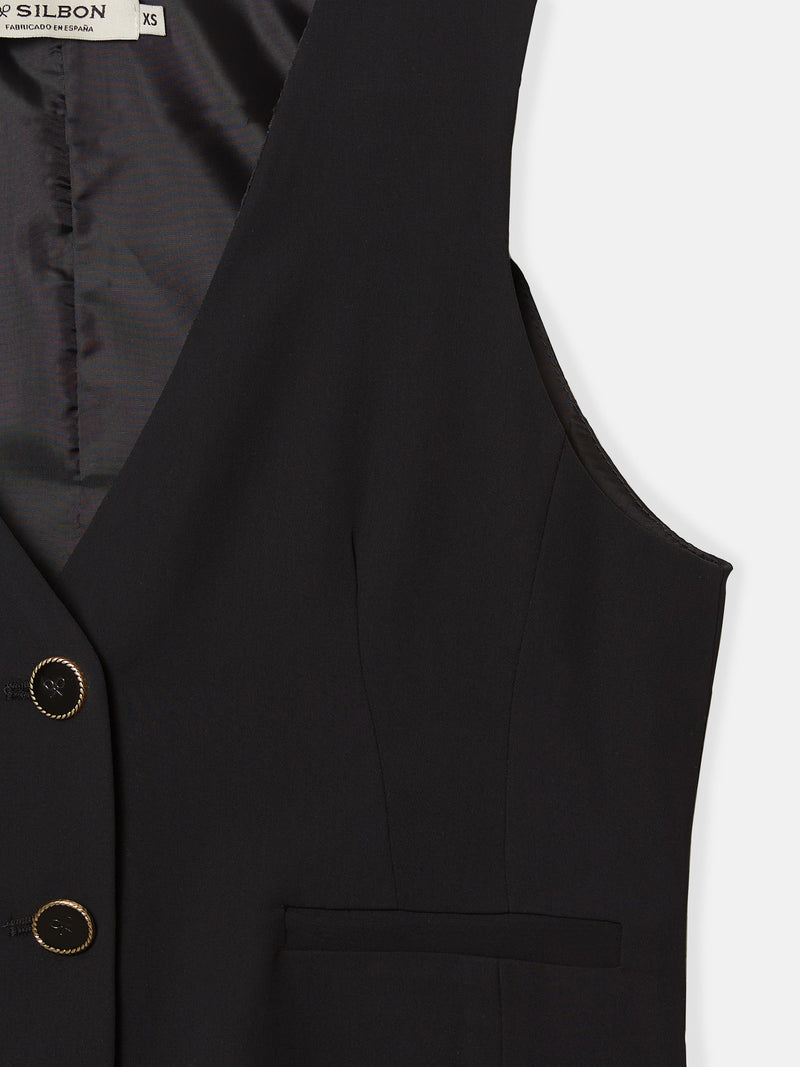 Gilet femme classique tailleur noir