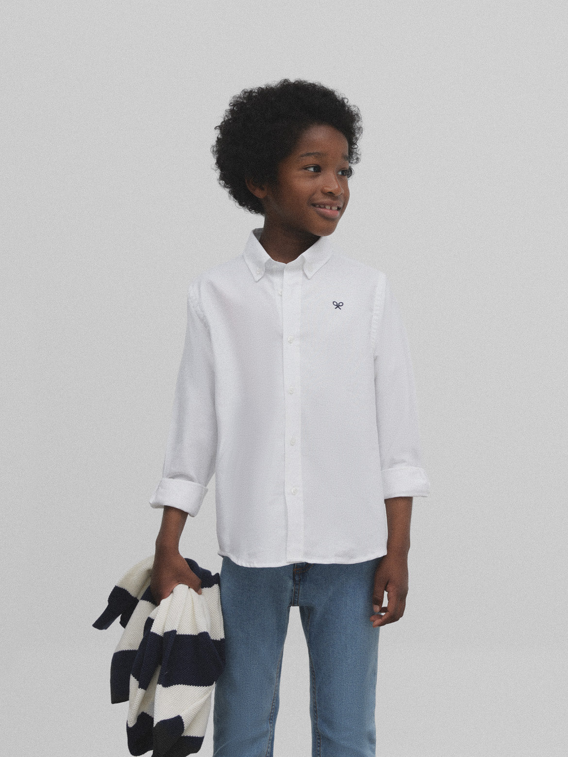 Camisa sport kids clasica oxford blanca