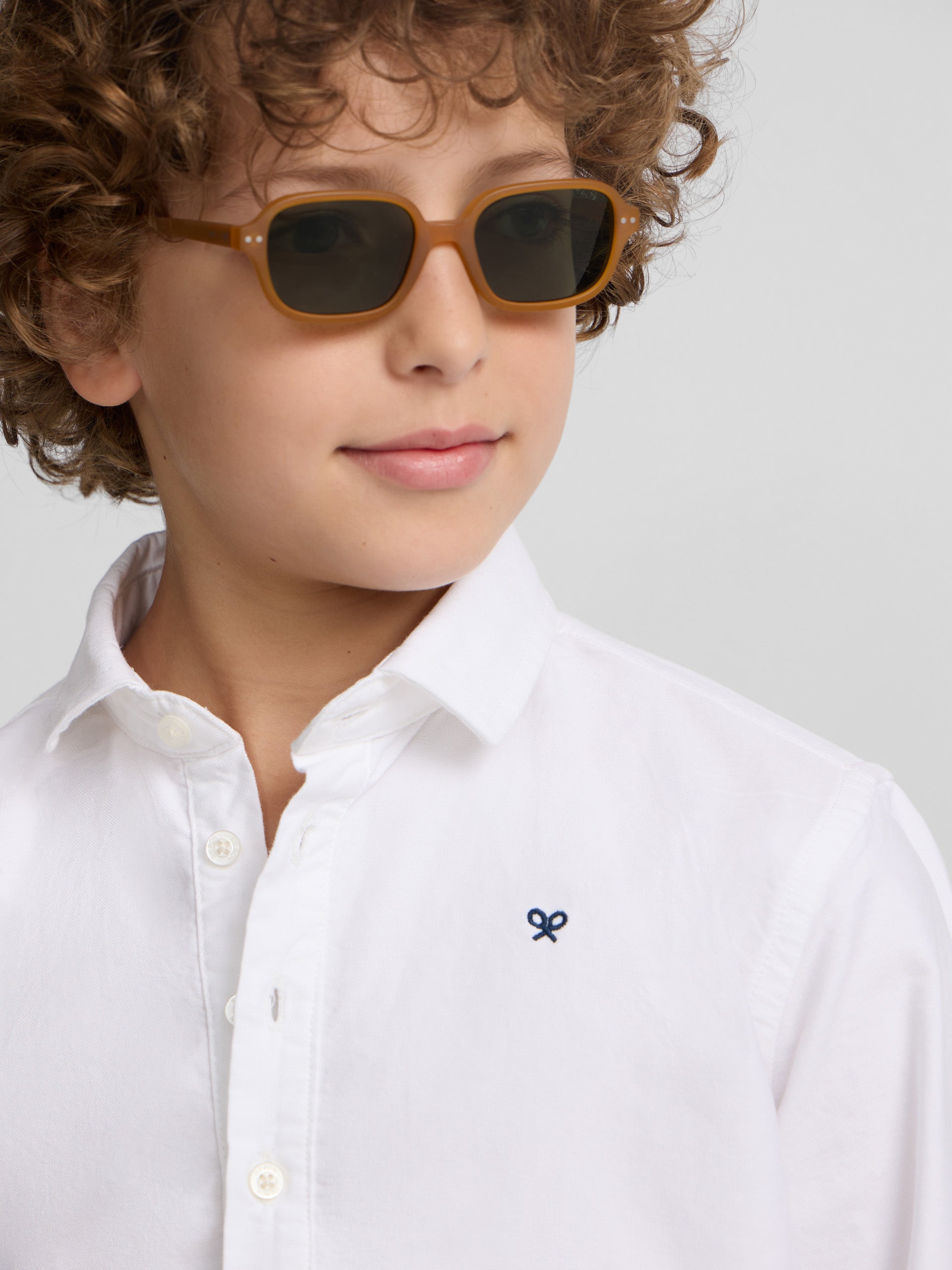 Polera sport kids clasica oxford blanca