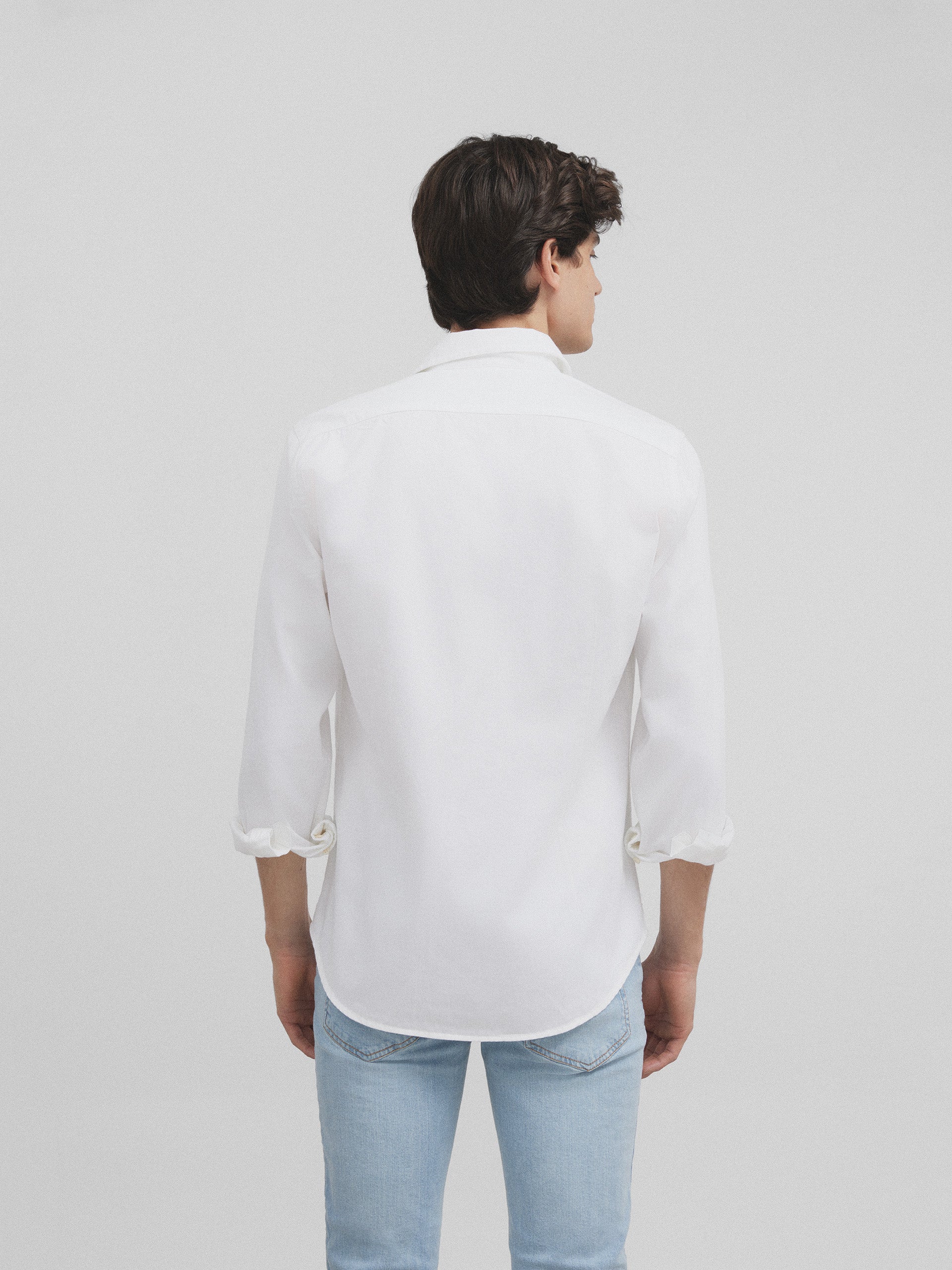 Silbon structure white sport shirt
