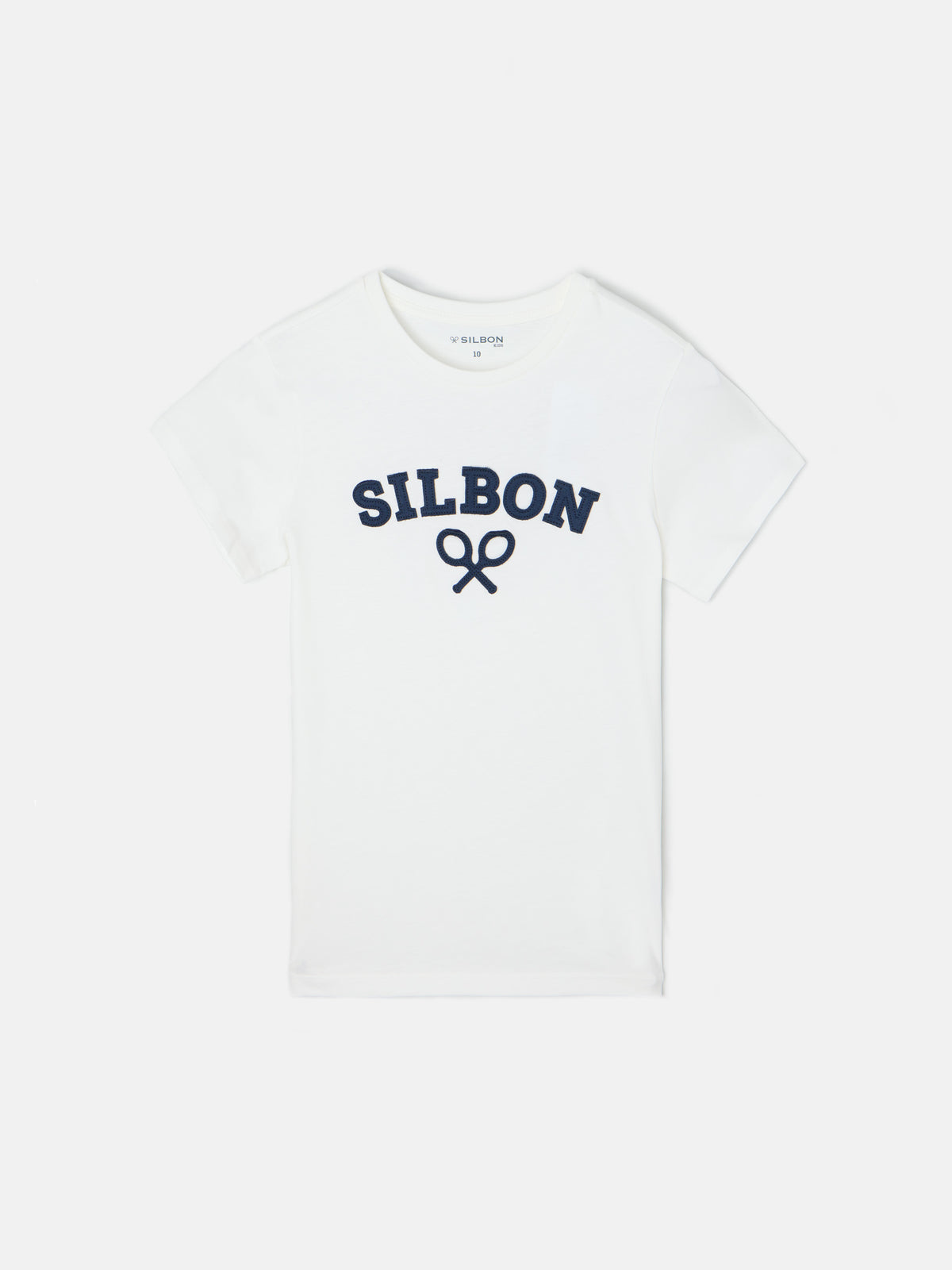 Kids white half racket t-shirt