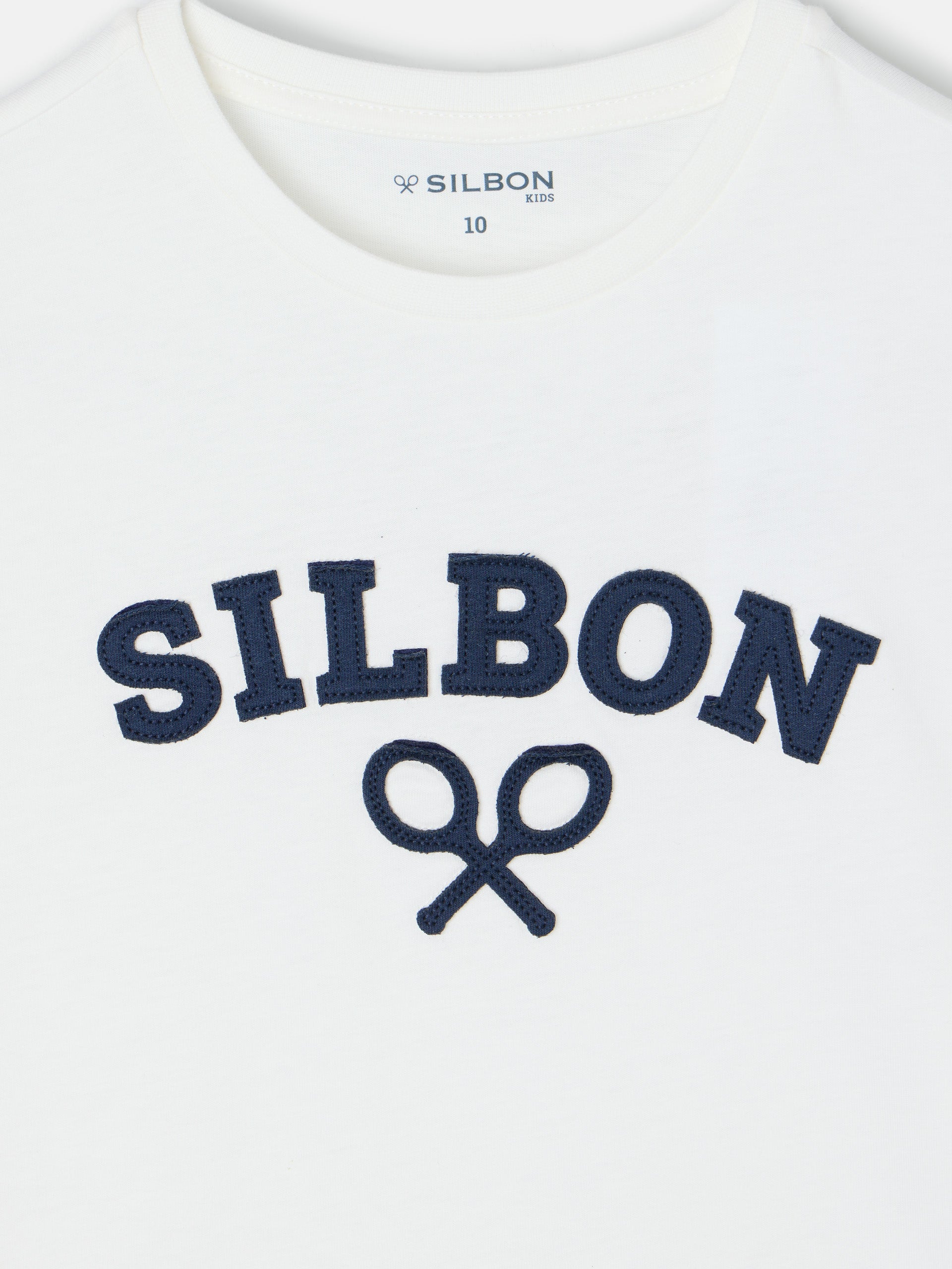 Camiseta kids raqueta media blanca