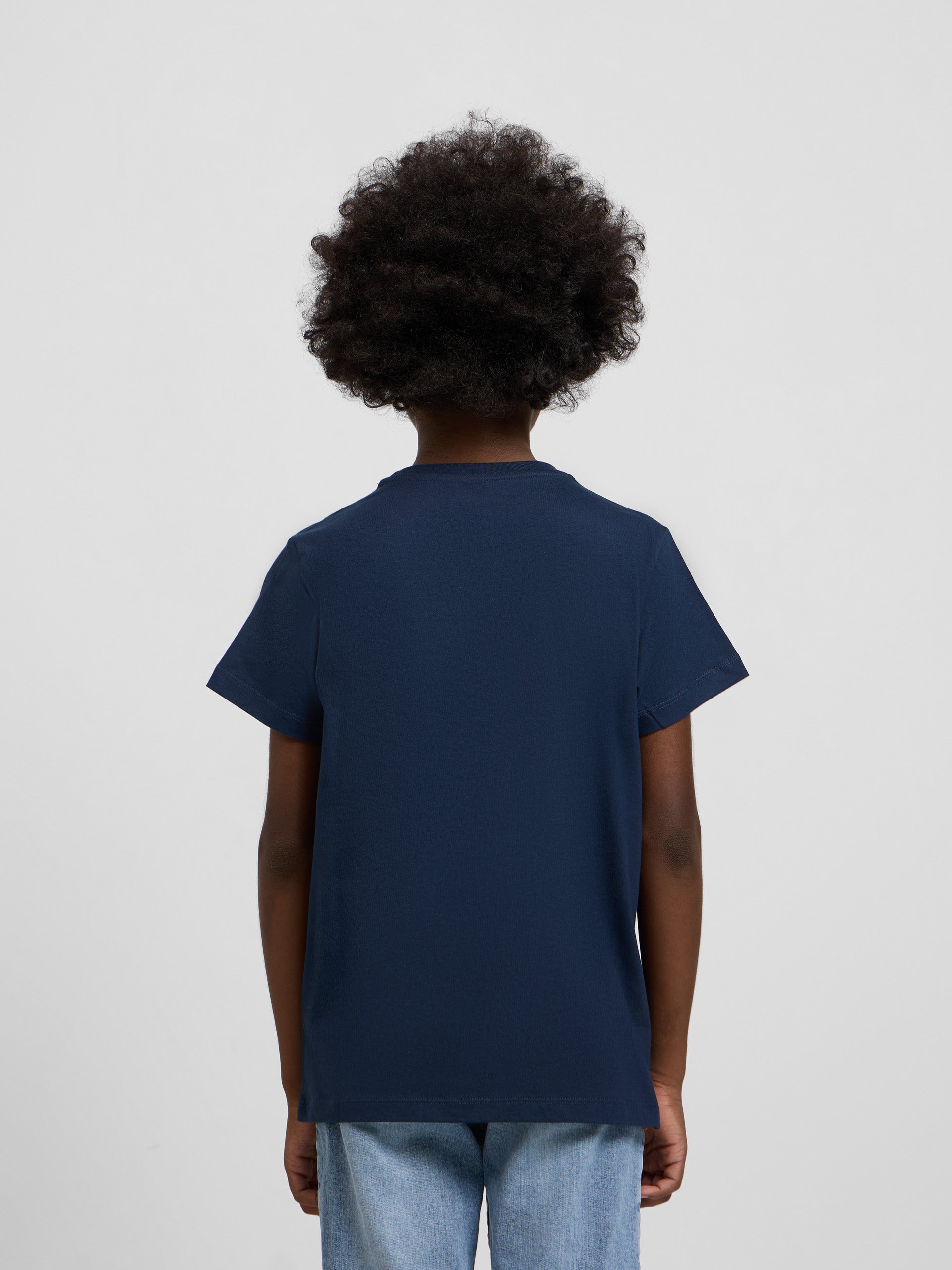 Camiseta kids raqueta media azul marino