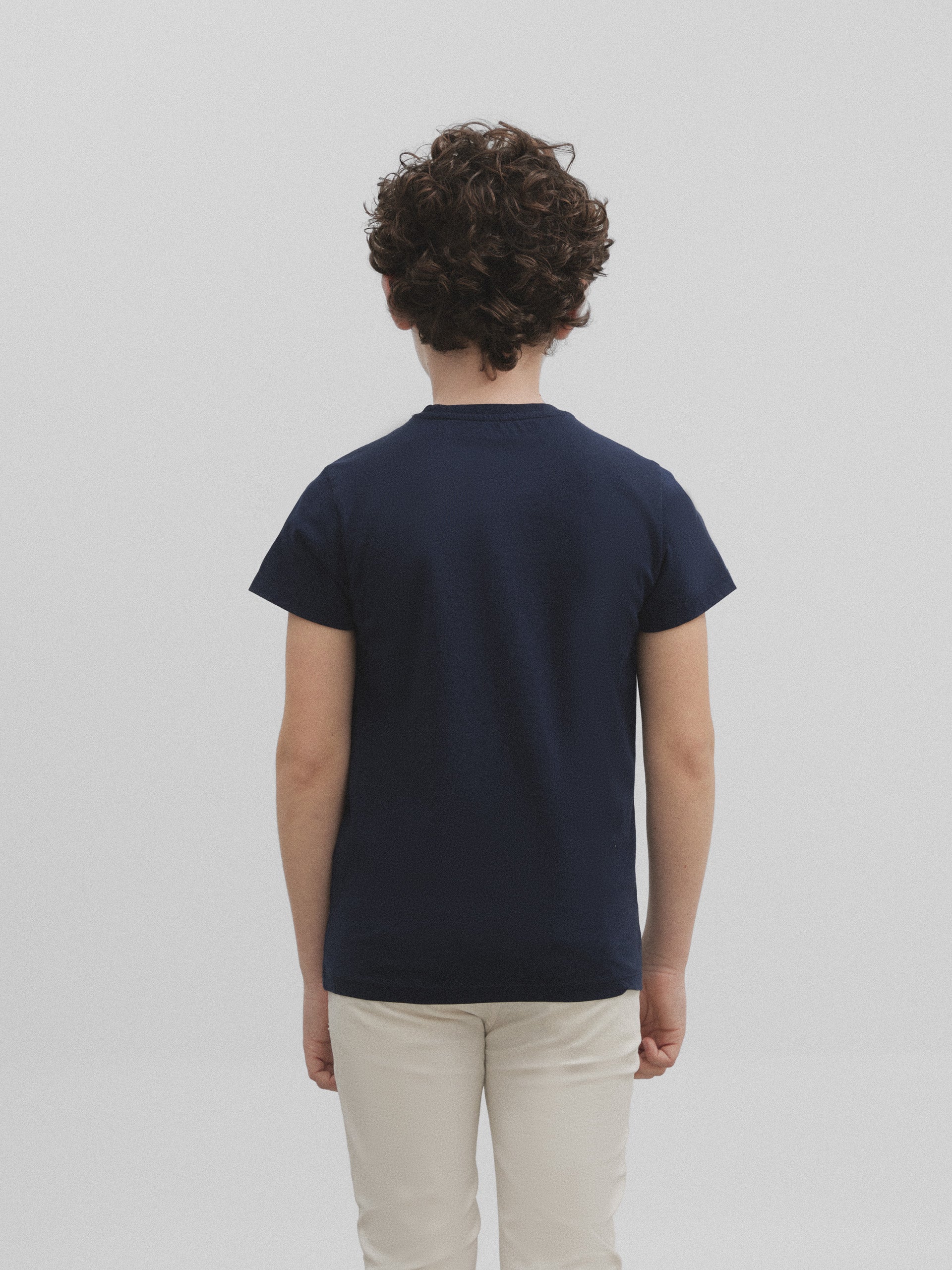 T-shirt enfant logo pixel bleu marine