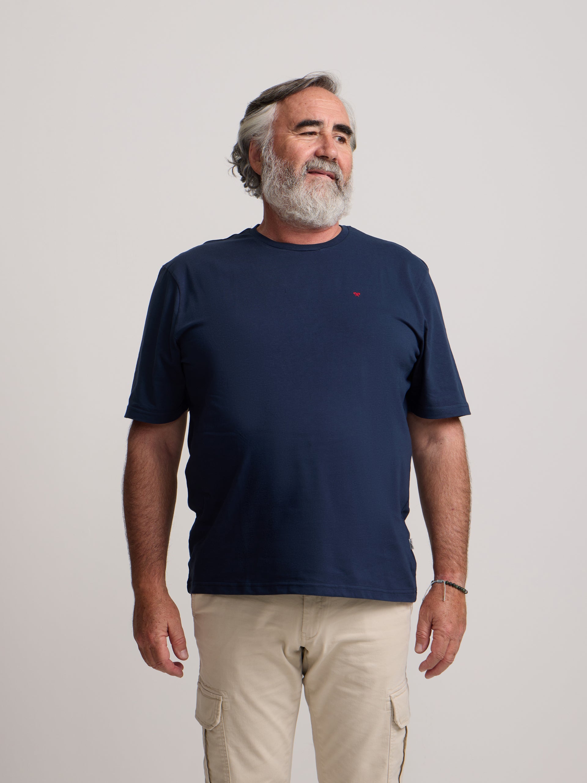 Camiseta silbon minilogo azul marino