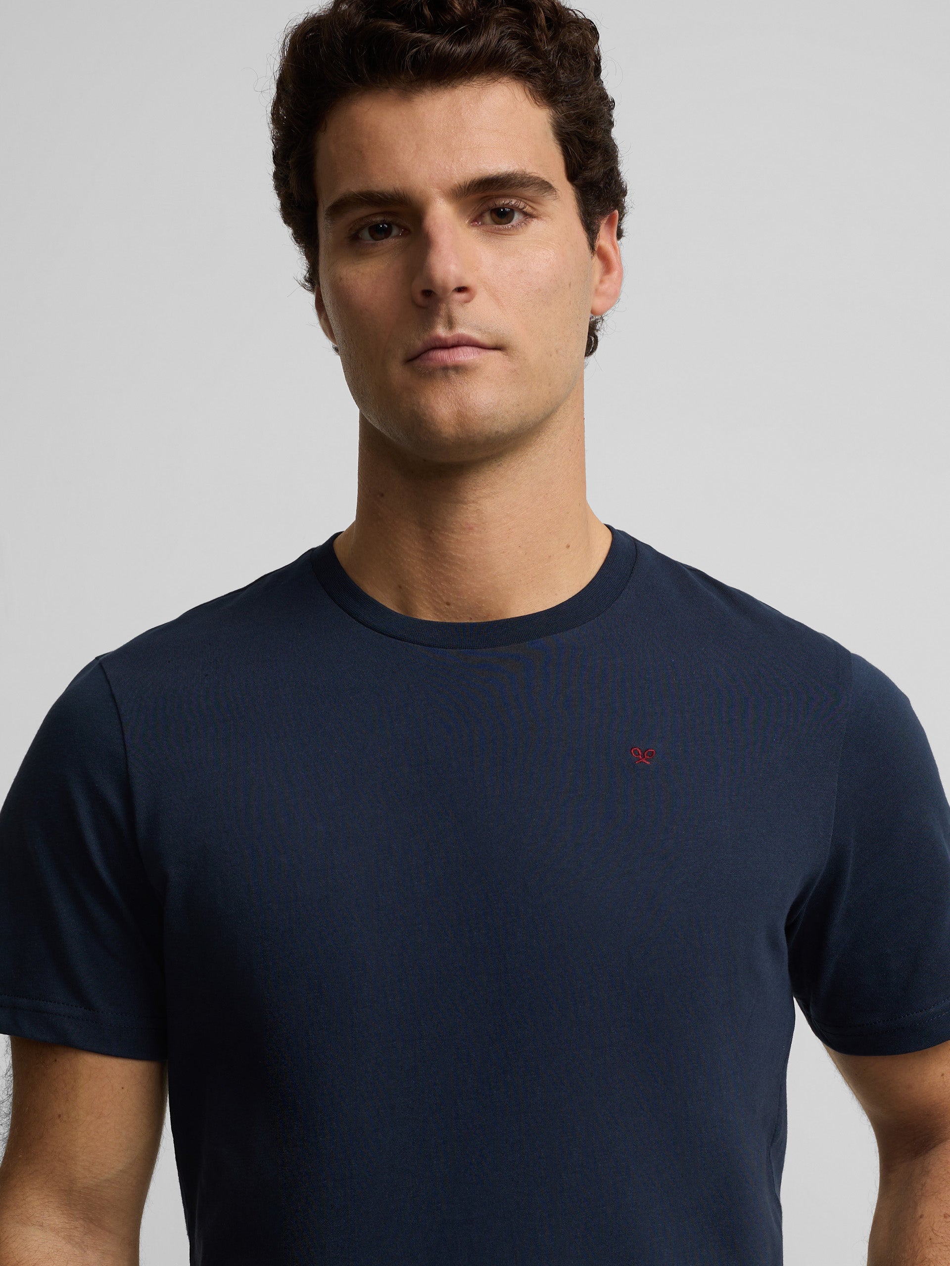 Camiseta silbon minilogo azul marino