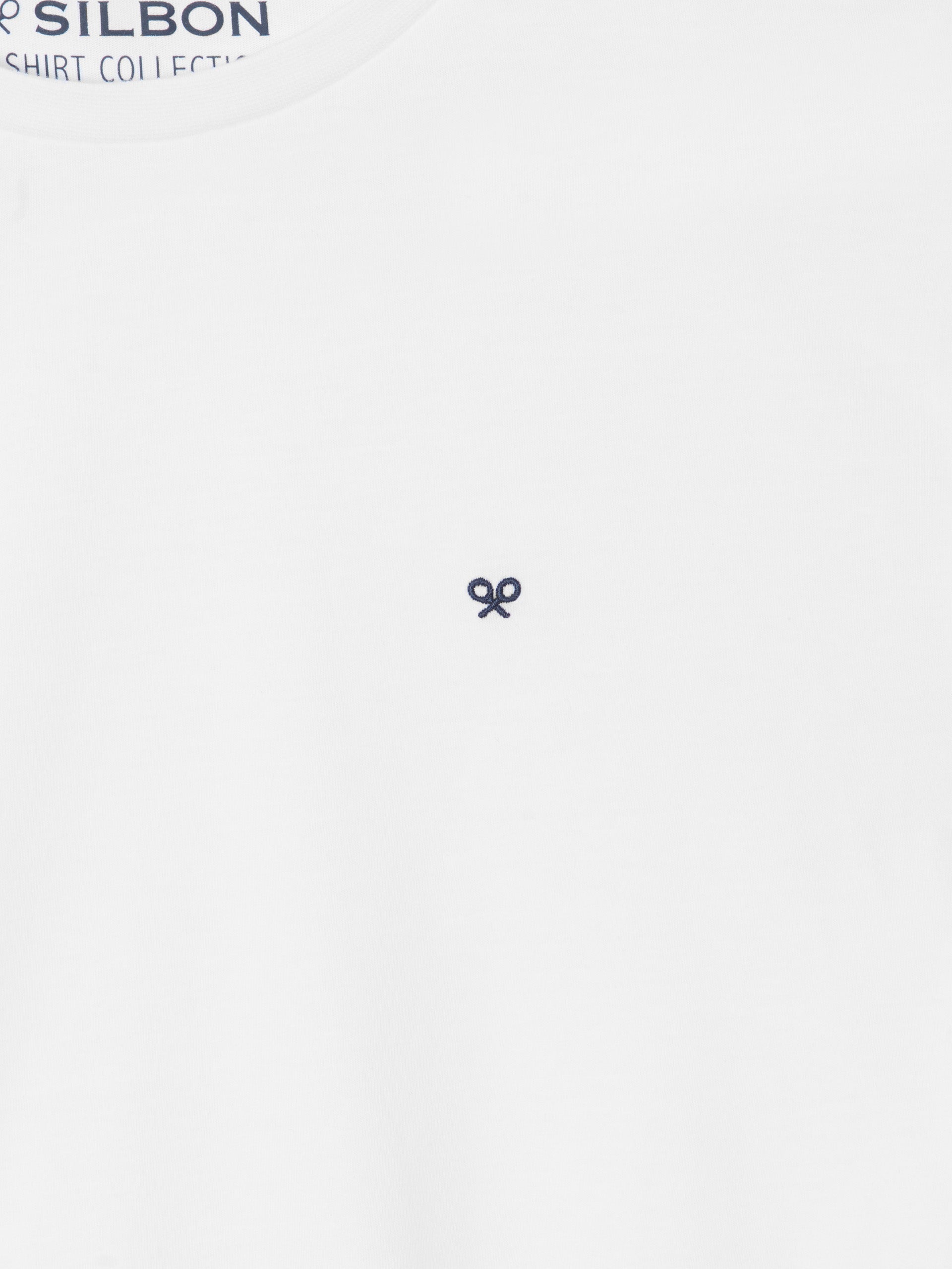 Camiseta silbon minilogo blanco