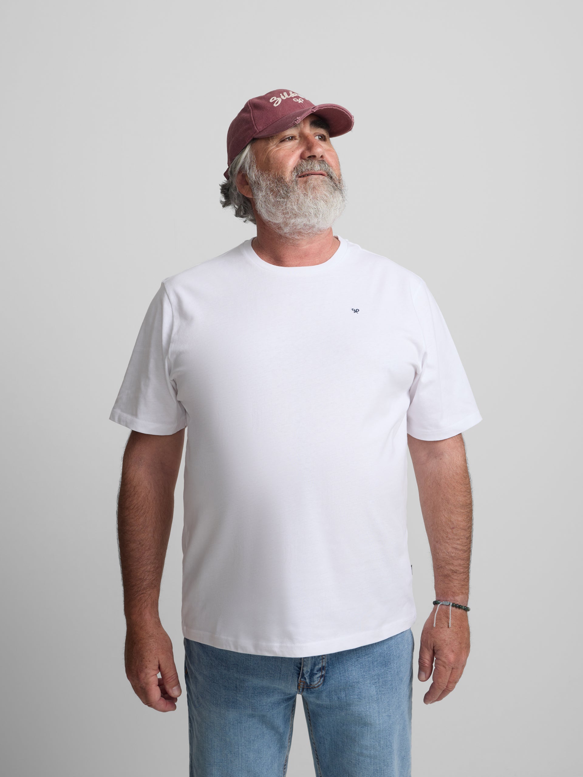 Camiseta silbon minilogo blanco