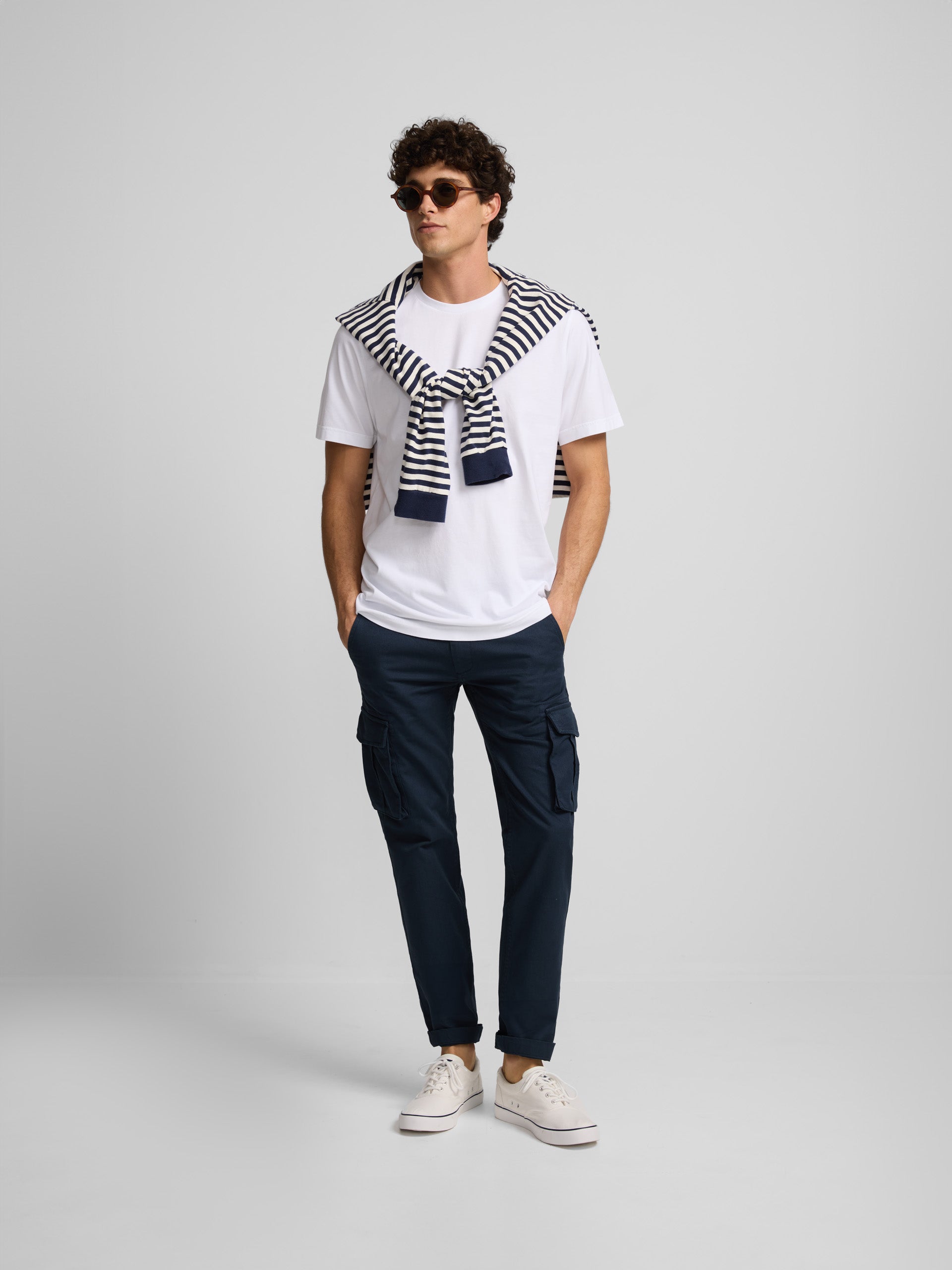 Camiseta silbon minilogo blanco