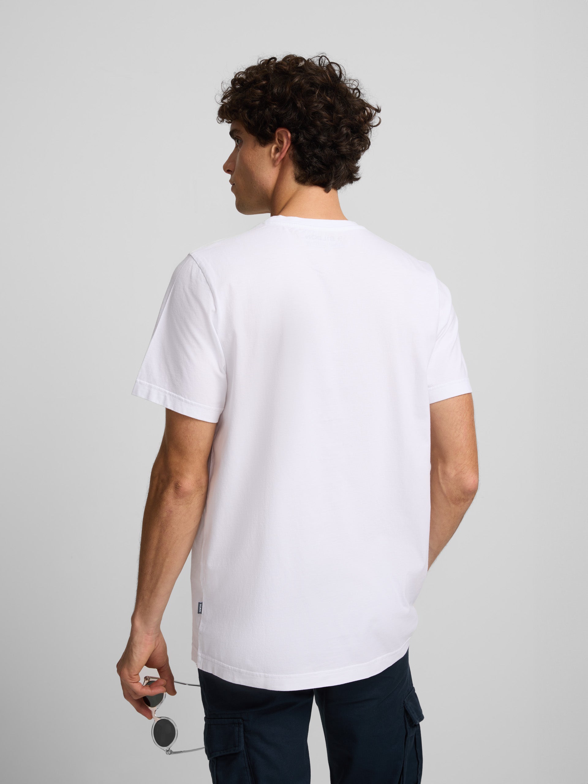 Camiseta silbon minilogo blanco