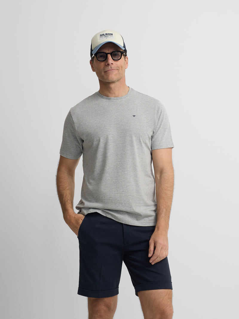 Camiseta silbon minilogo gris
