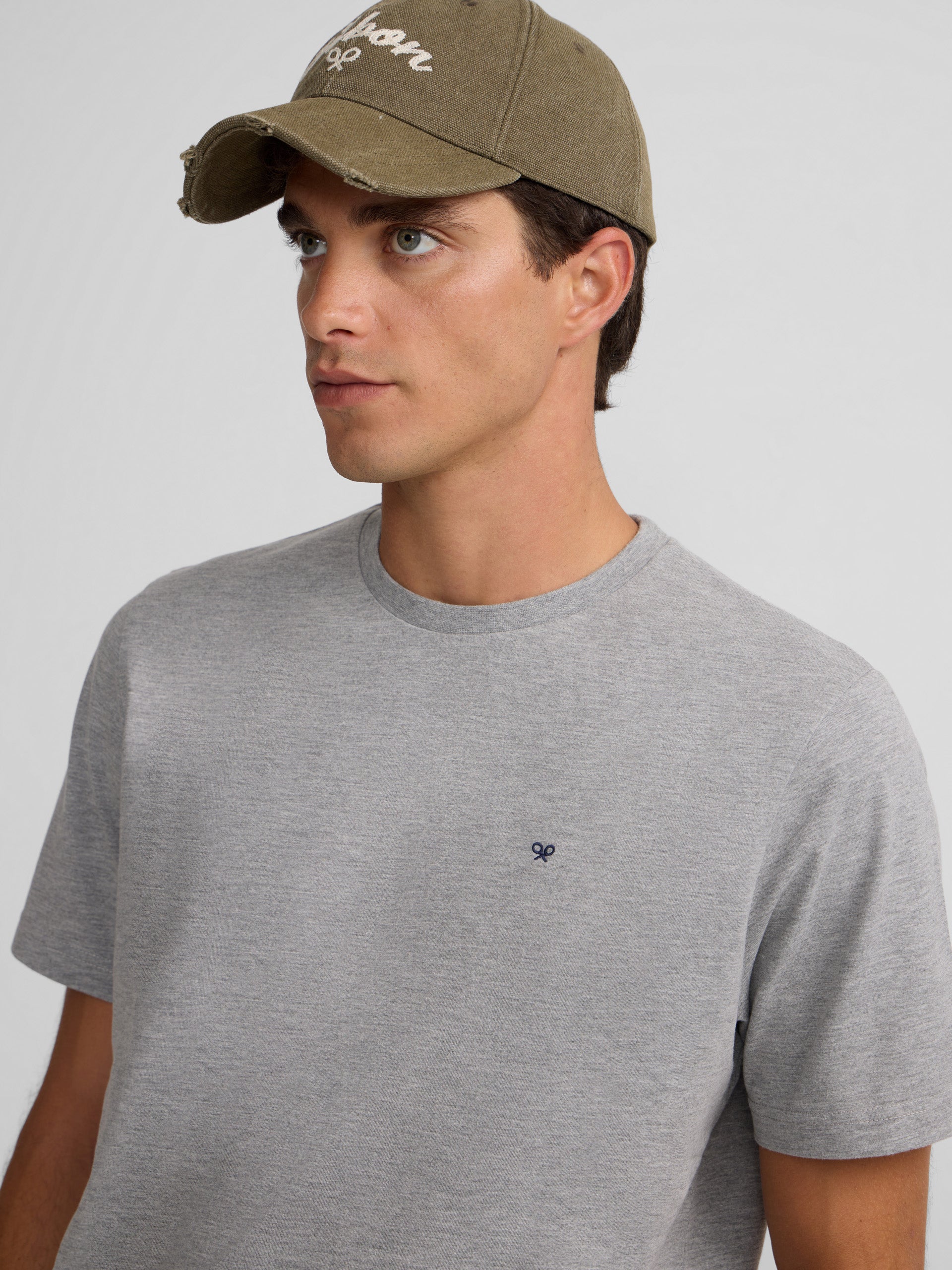 Camiseta silbon minilogo gris