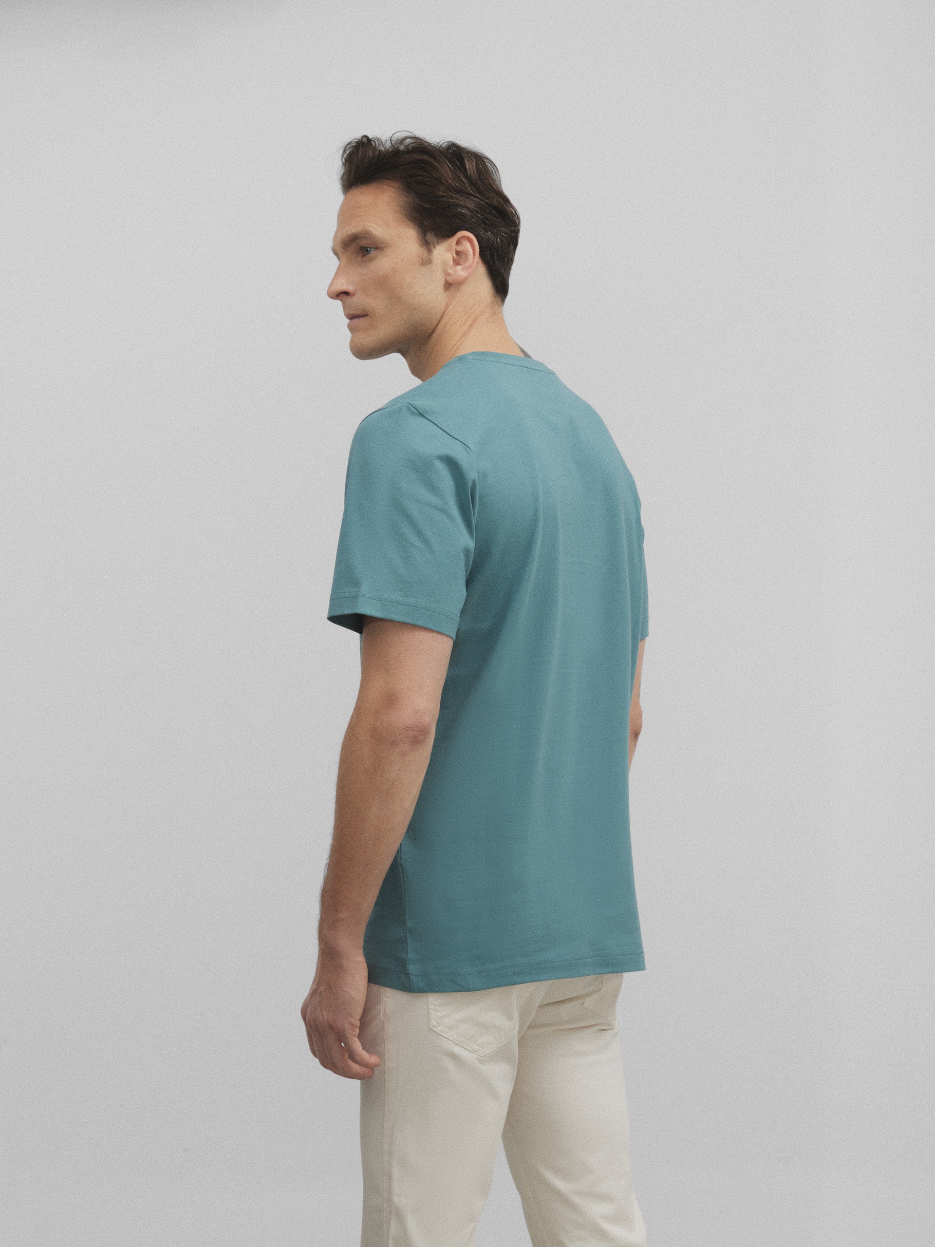 Camiseta silbon minilogo verde medio