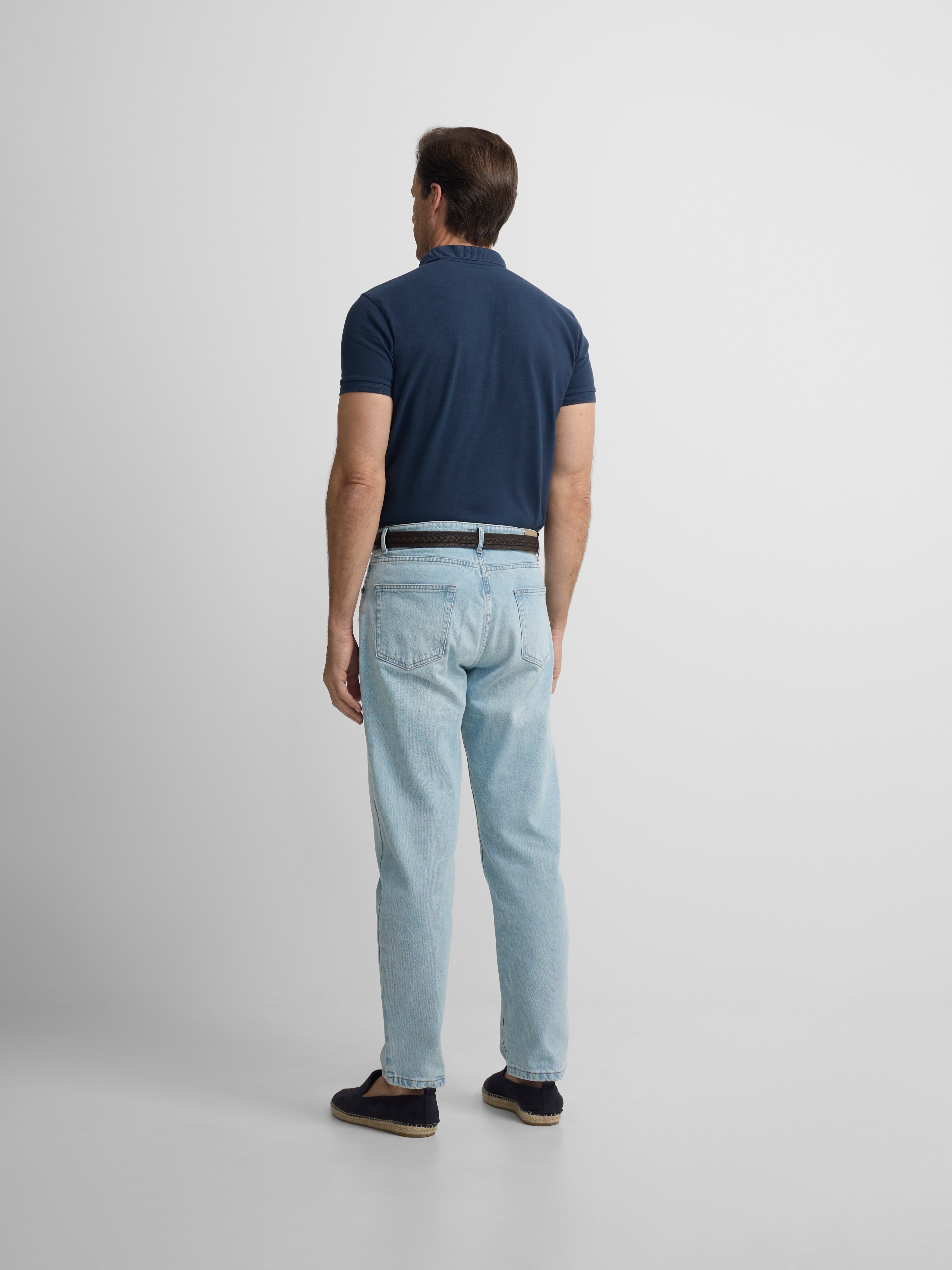 Polo clasico liso azul marino