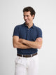 Classic plain navy blue polo shirt