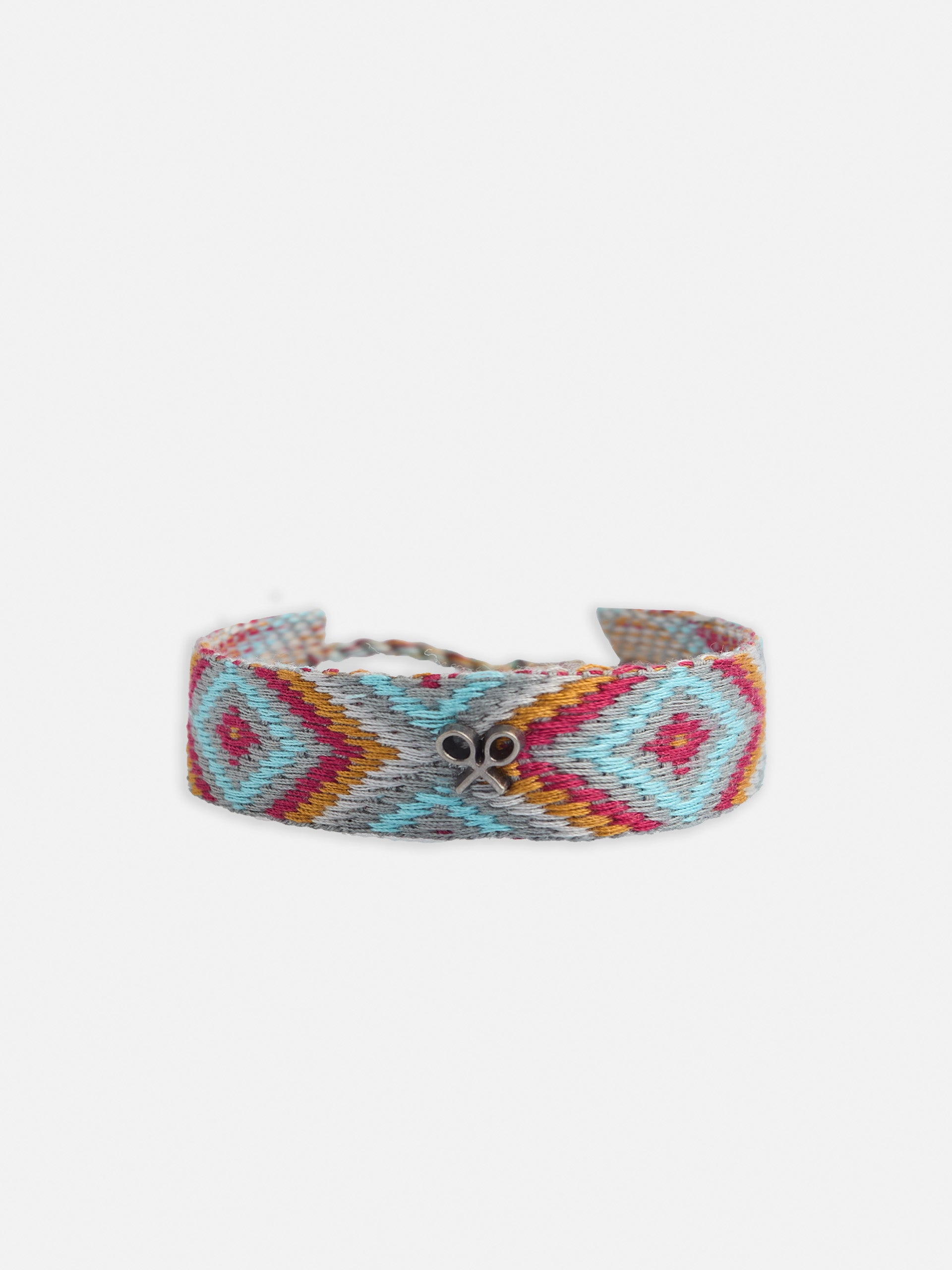 Light blue multicolor ethnic silbon bracelet