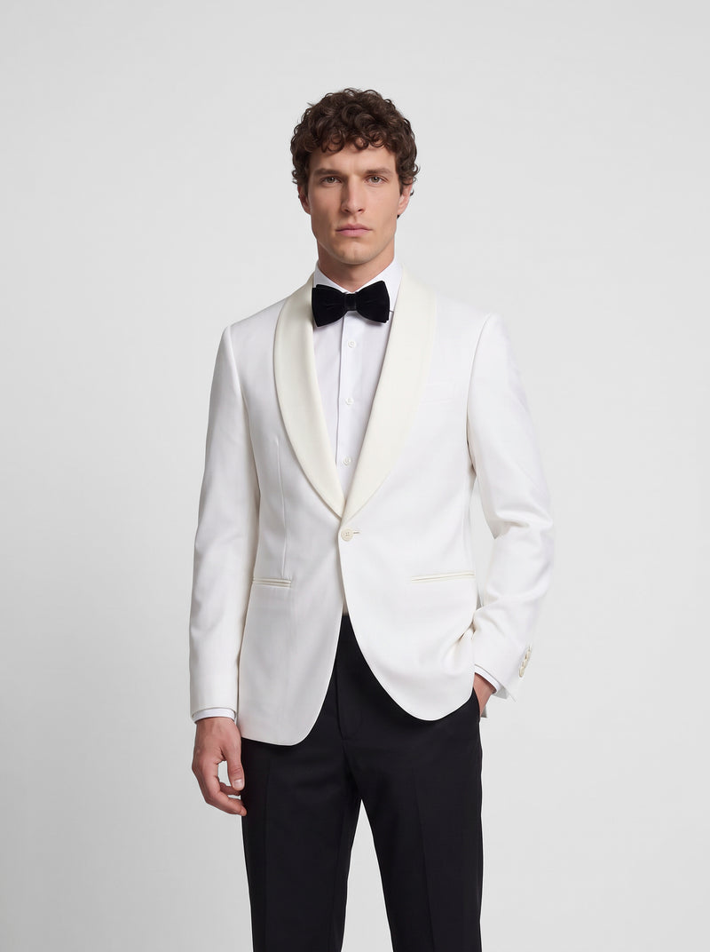 Americana esmoquin silbon blanco