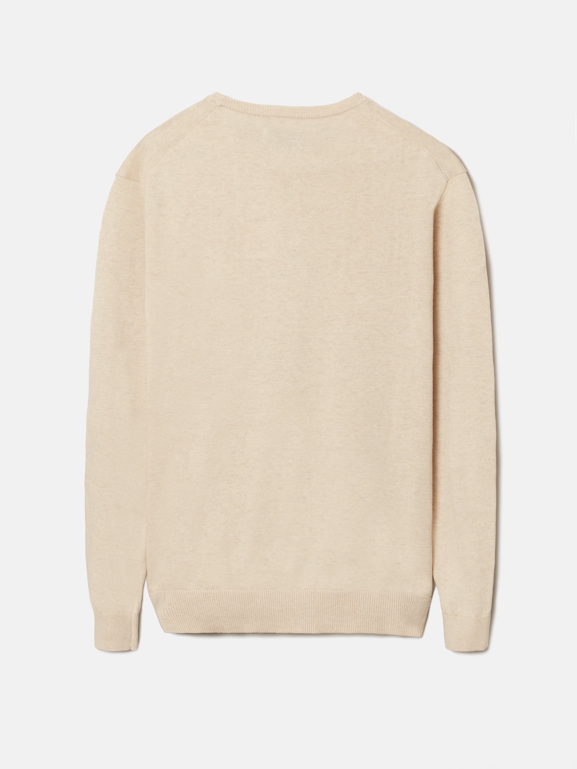 Pull col rond beige