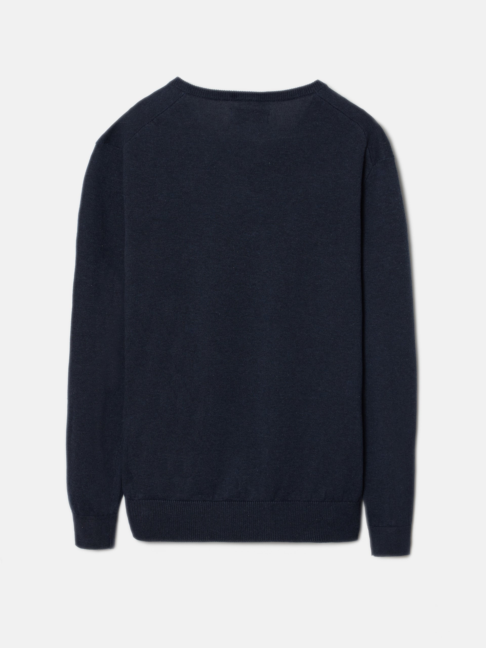 Navy blue V-neck sweater
