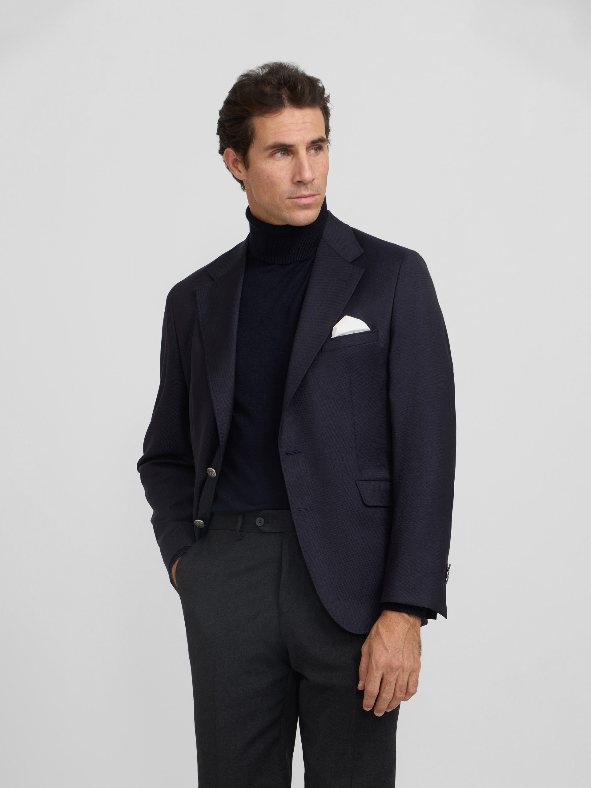 Classic navy stretch blazer