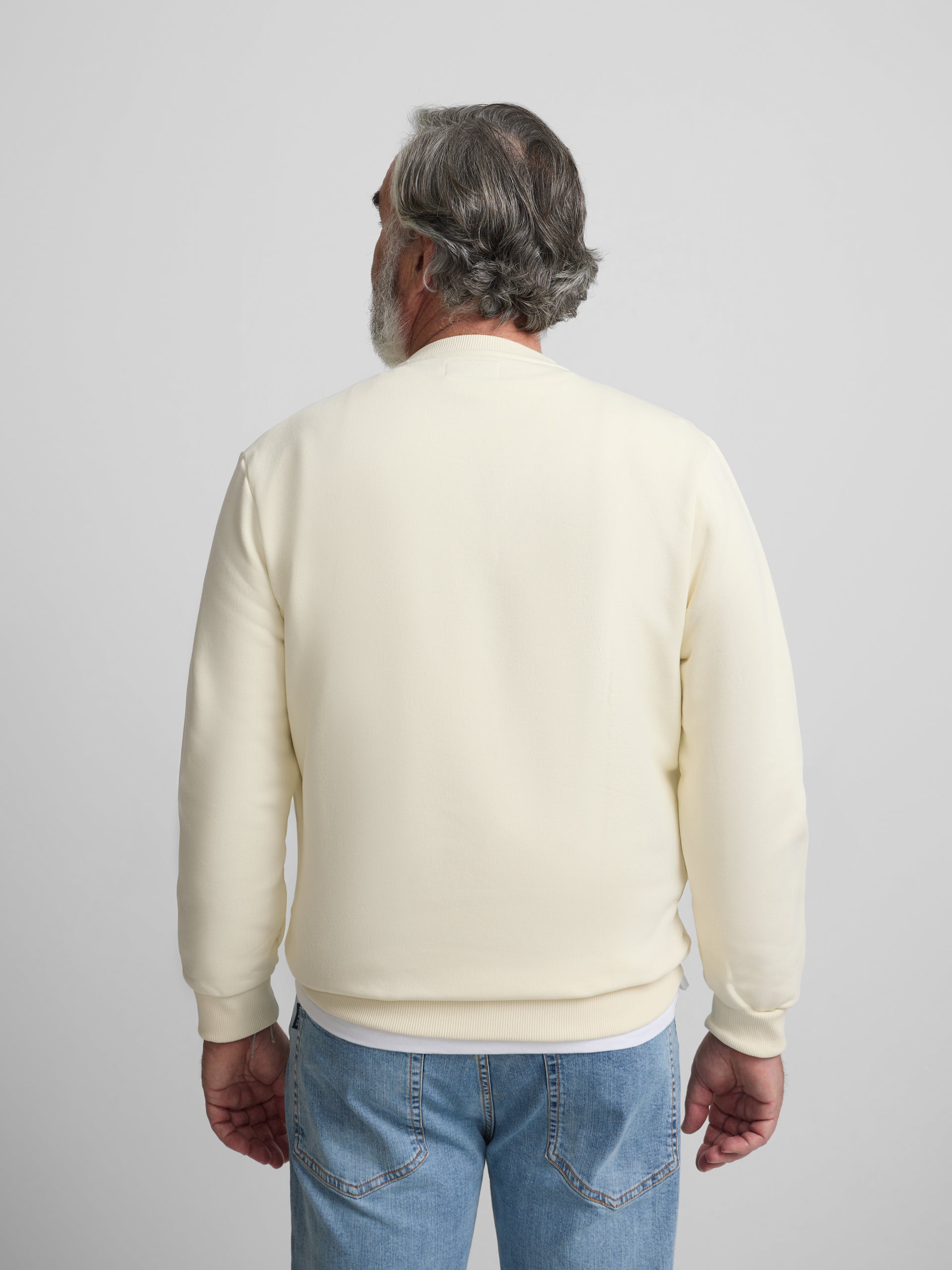 Half cream silbon racket sweatshirt