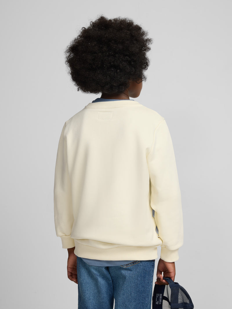 Sweat-shirt enfant raquette demi-crème