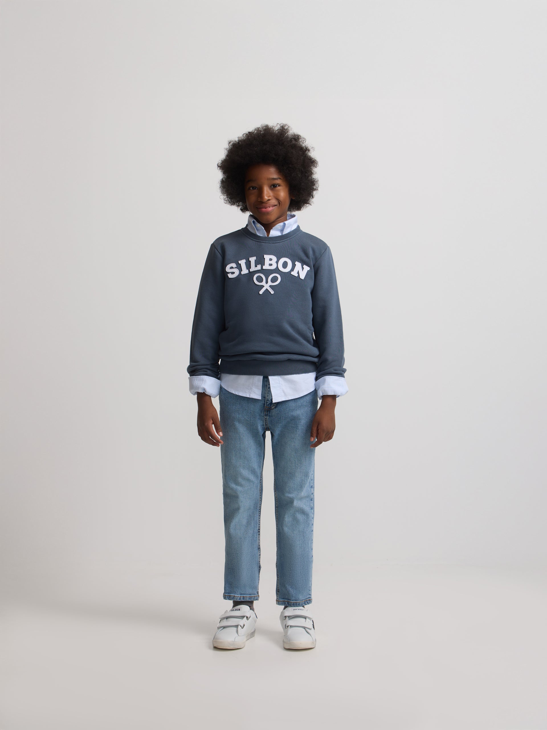 Sweatshirt kids raquete meia azul-marinho