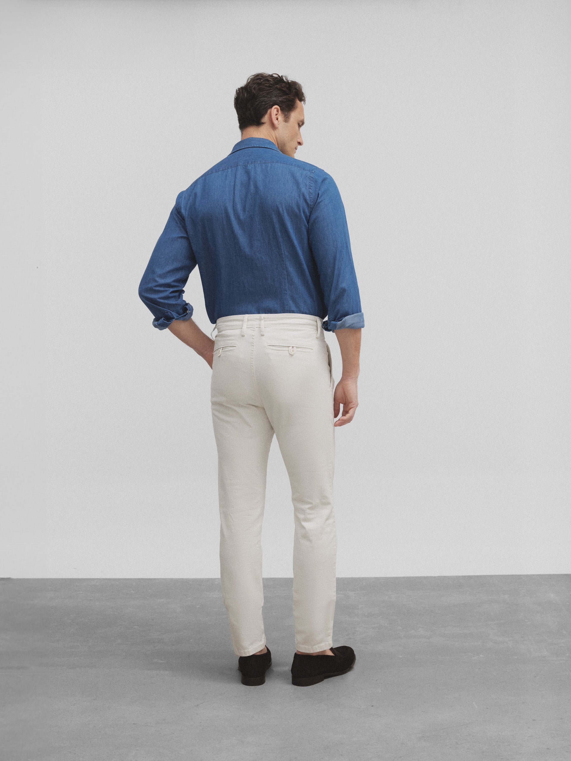 Light beige extended chino sport pants