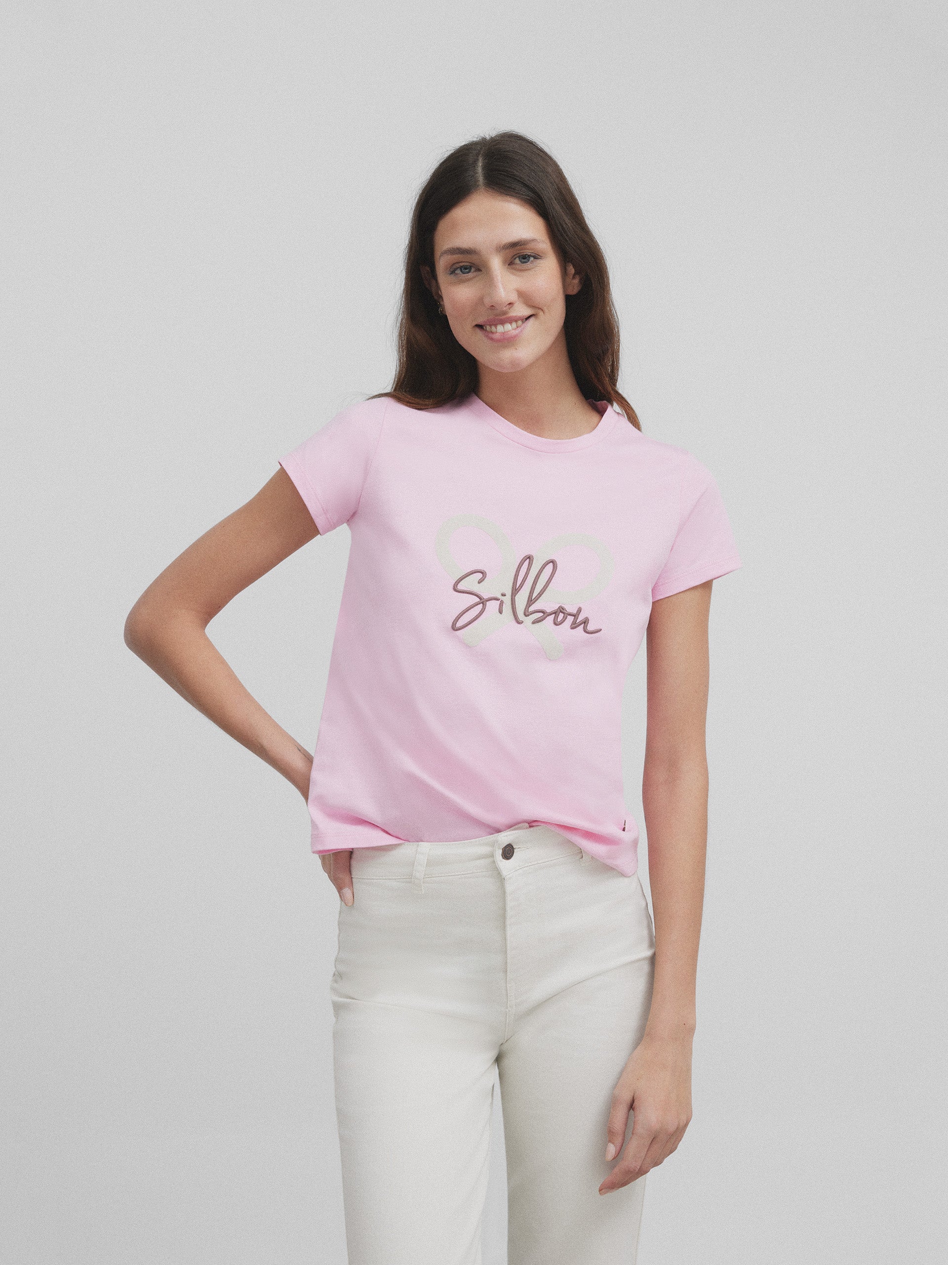T-shirt femme rose classique