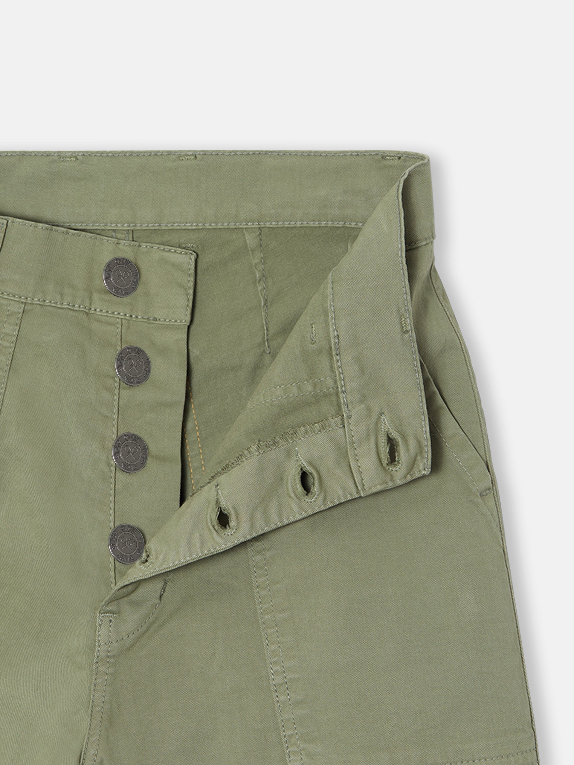 Pantalon woman denim cargo khaki
